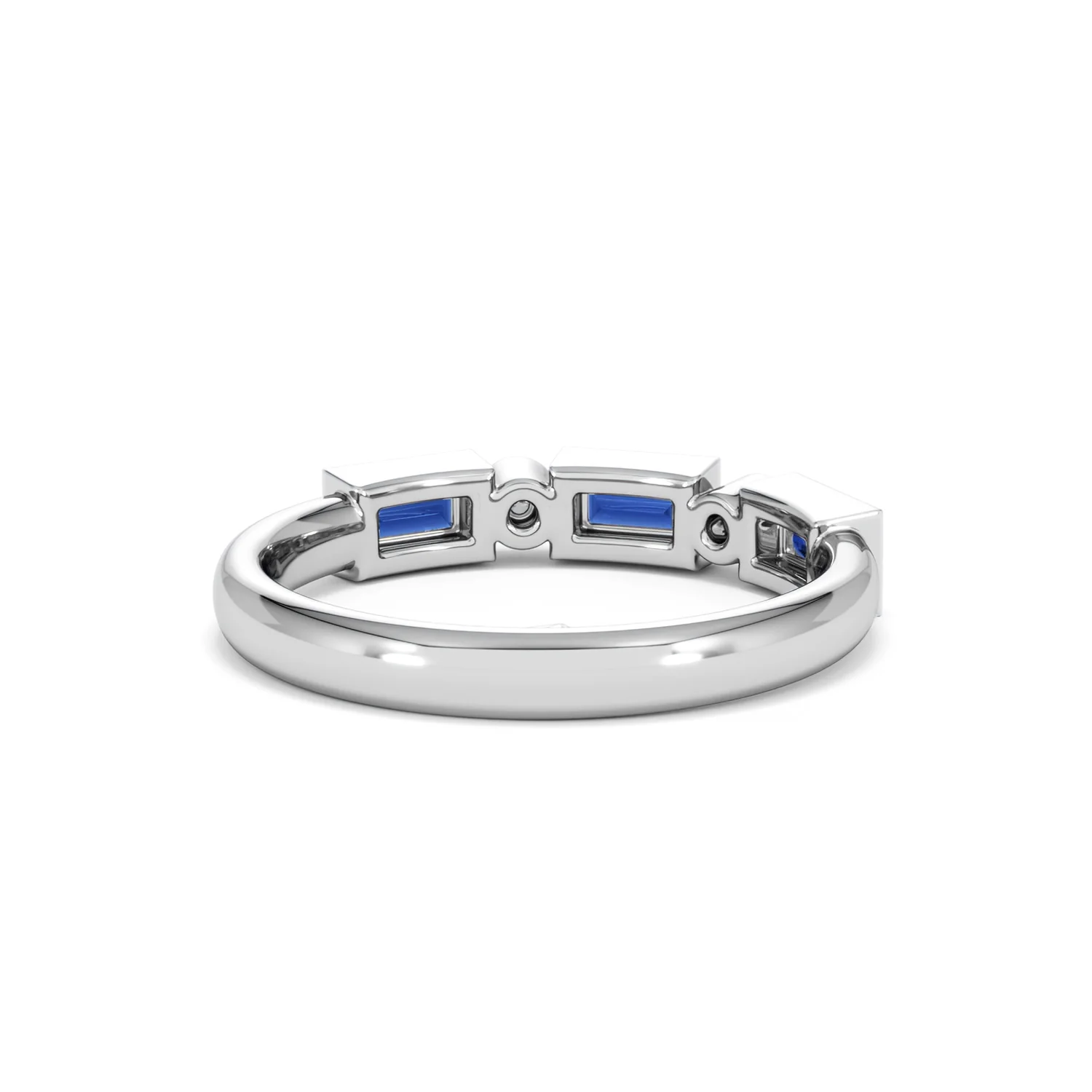 Forme 0.48ct Baguette Cut Lab Sapphire 5 Stone Ring in Sterling Silver - Image 43