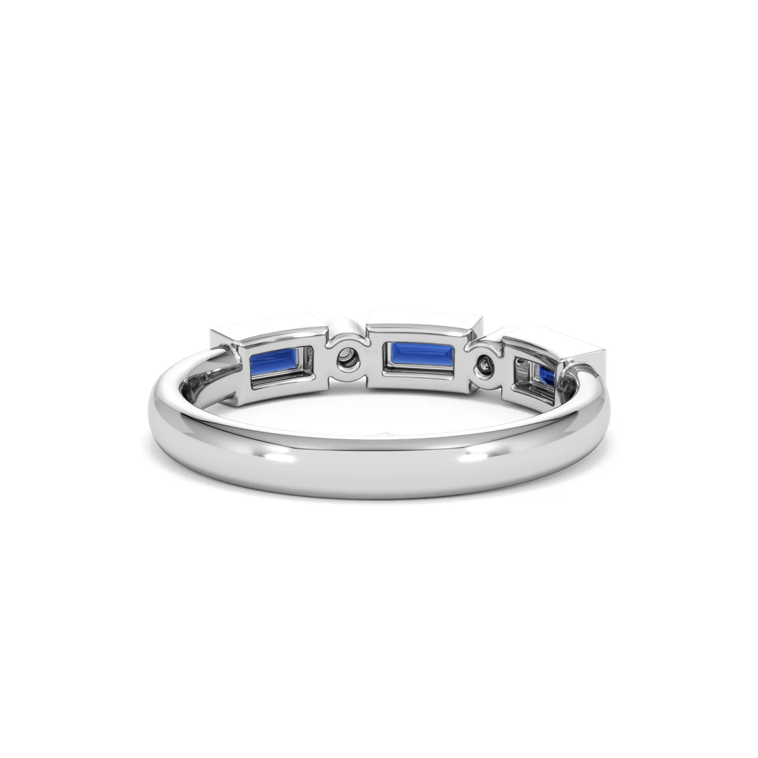 Forme 0.48ct Baguette Cut Lab Sapphire 5 Stone Ring in Sterling Silver - Image 44