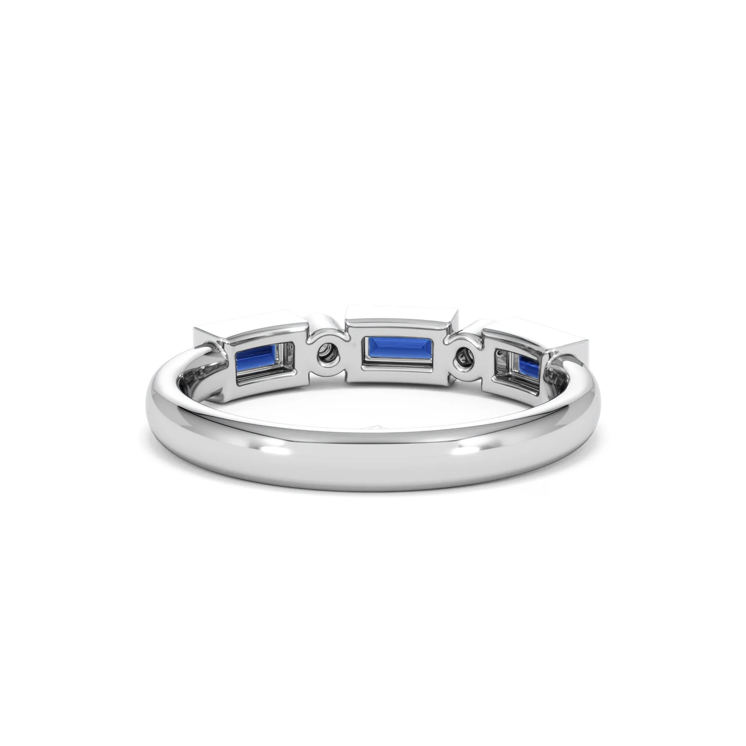 Forme 0.48ct Baguette Cut Lab Sapphire 5 Stone Ring in Sterling Silver - Image 45