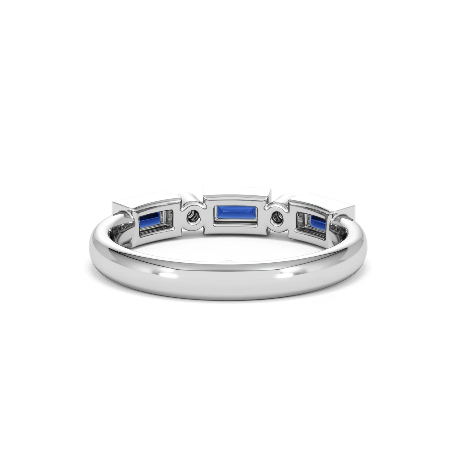 Forme 0.48ct Baguette Cut Lab Sapphire 5 Stone Ring in Sterling Silver - Image 46