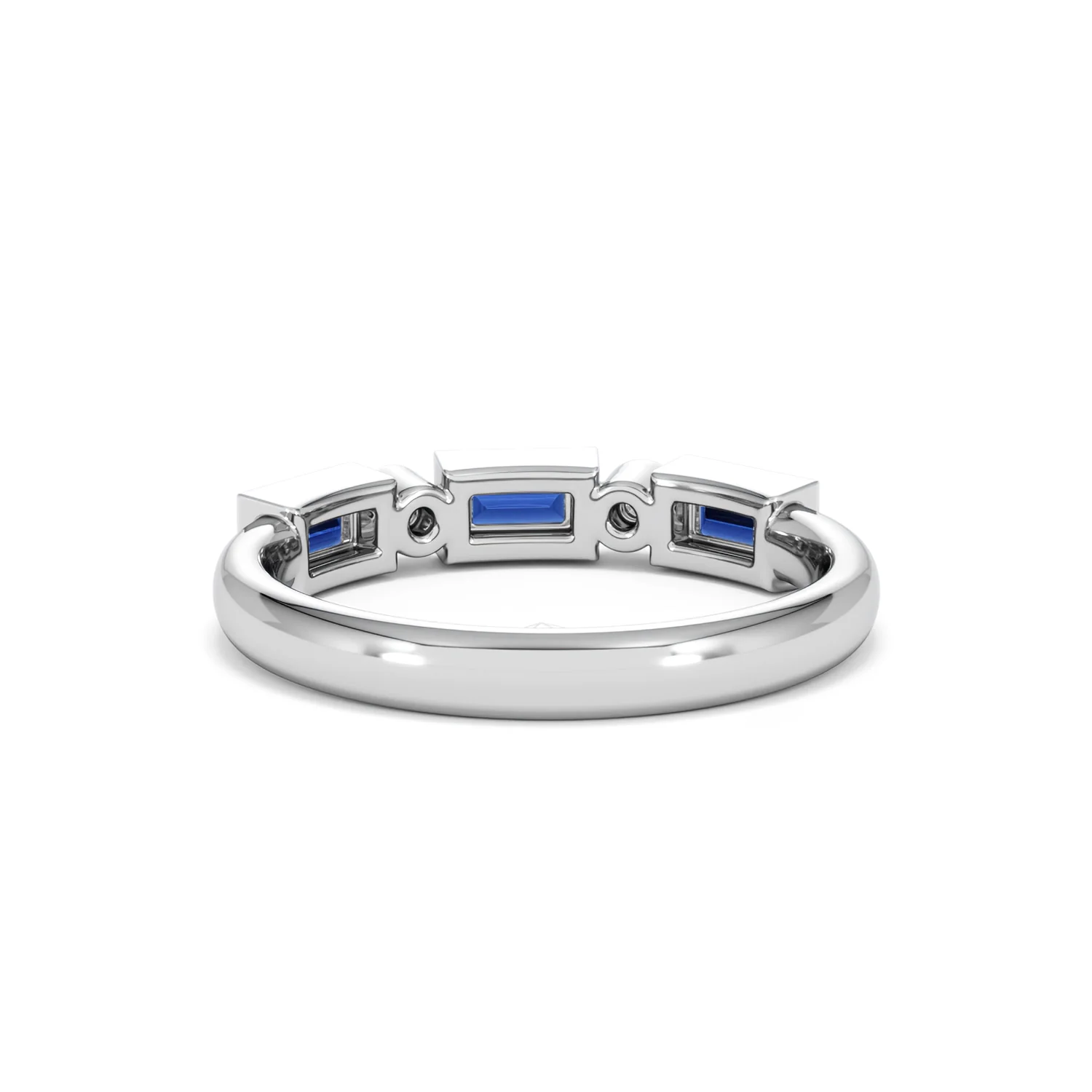 Forme 0.48ct Baguette Cut Lab Sapphire 5 Stone Ring in Sterling Silver - Image 48