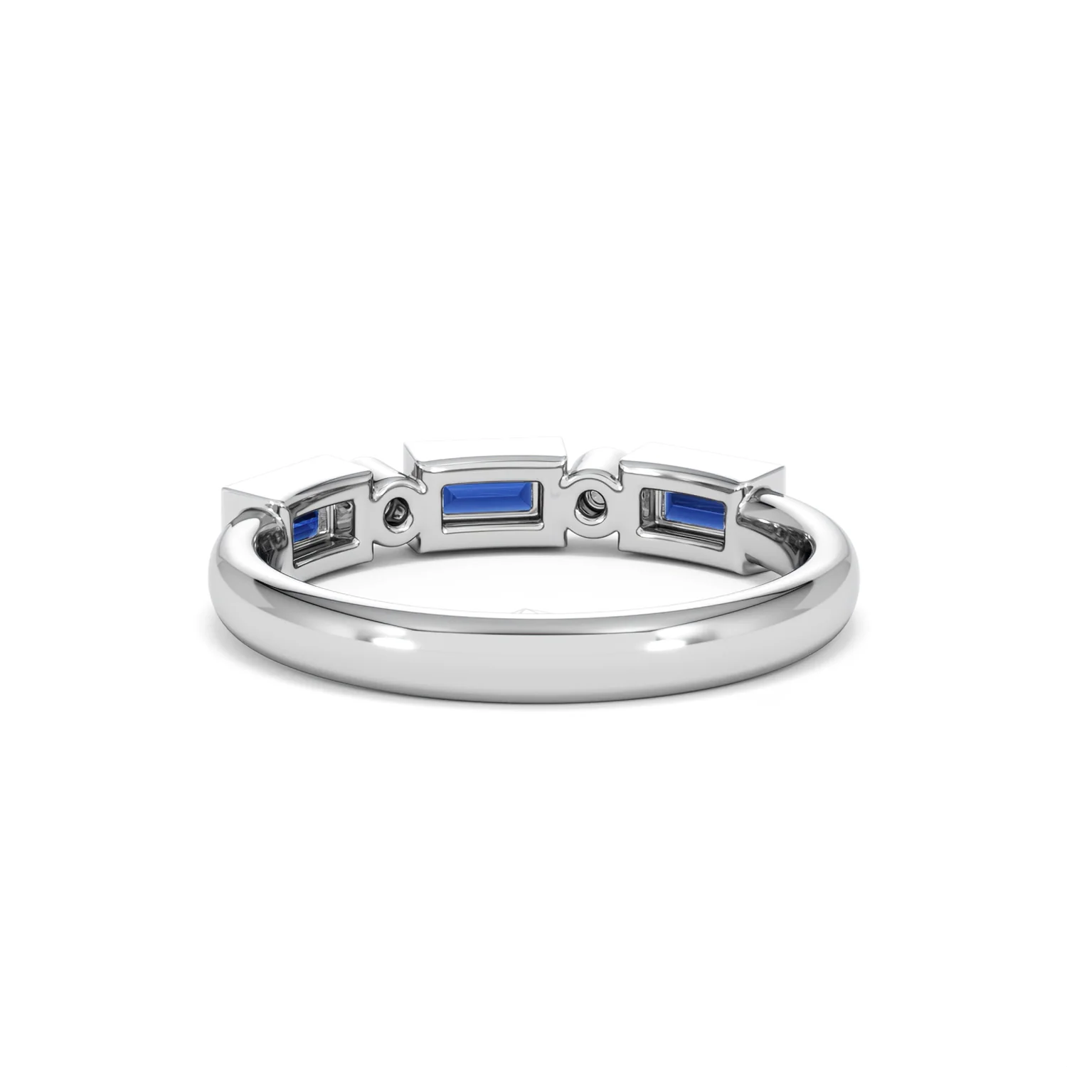 Forme 0.48ct Baguette Cut Lab Sapphire 5 Stone Ring in Sterling Silver - Image 49