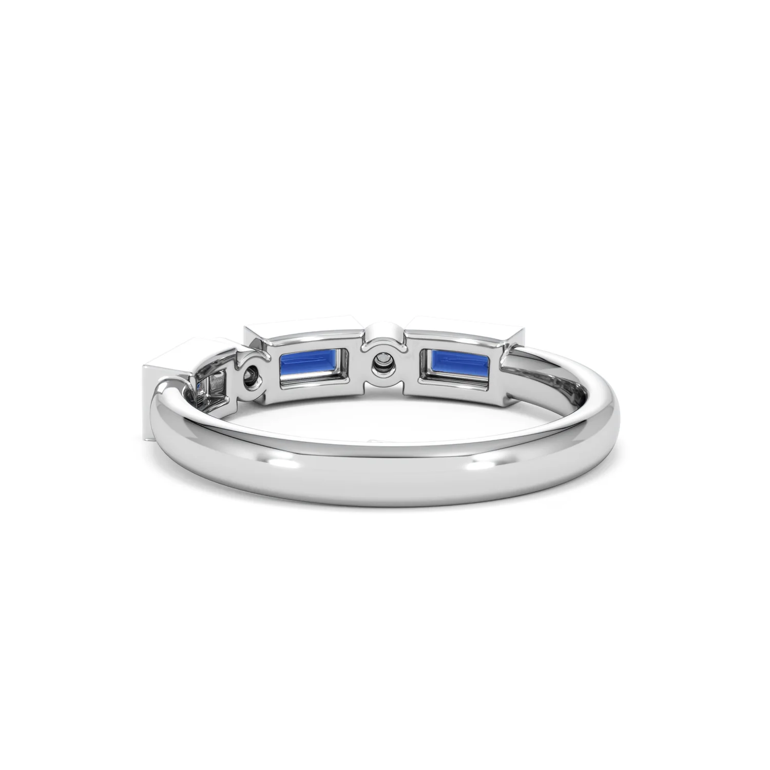 Forme 0.48ct Baguette Cut Lab Sapphire 5 Stone Ring in Sterling Silver - Image 52