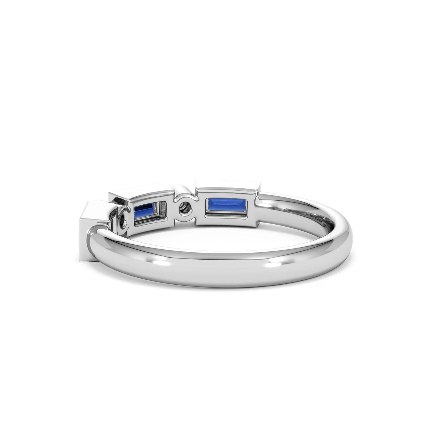 Forme 0.48ct Baguette Cut Lab Sapphire 5 Stone Ring in Sterling Silver - Image 56