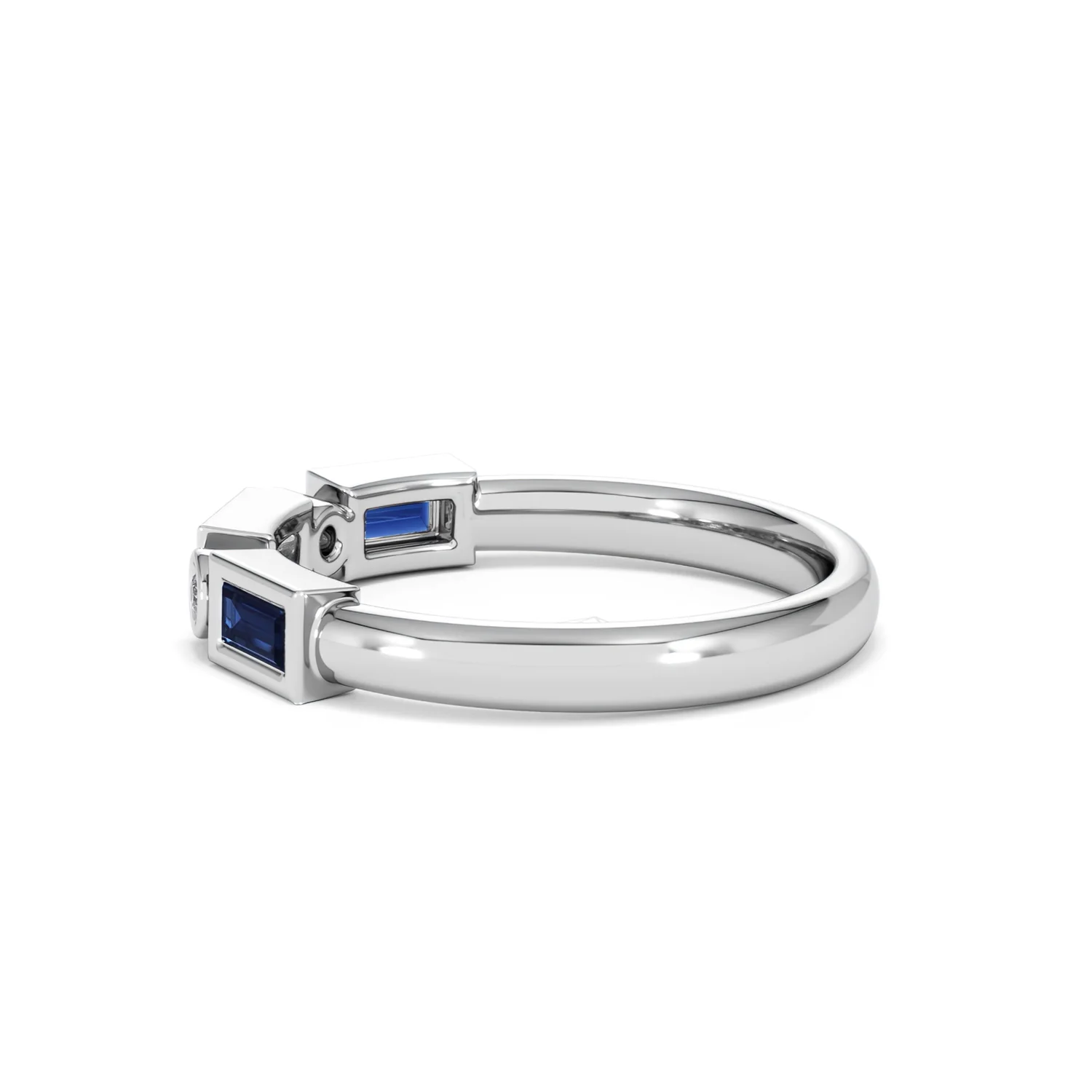 Forme 0.48ct Baguette Cut Lab Sapphire 5 Stone Ring in Sterling Silver - Image 64