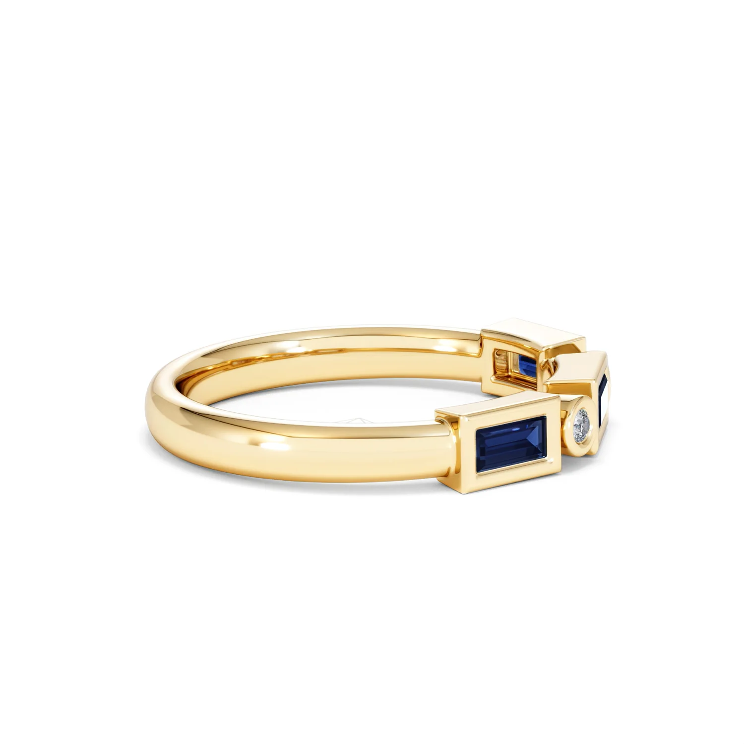 Forme 0.48ct Baguette Cut Lab Sapphire 5 Stones Ring in 18K Gold Vermeil - Image 25