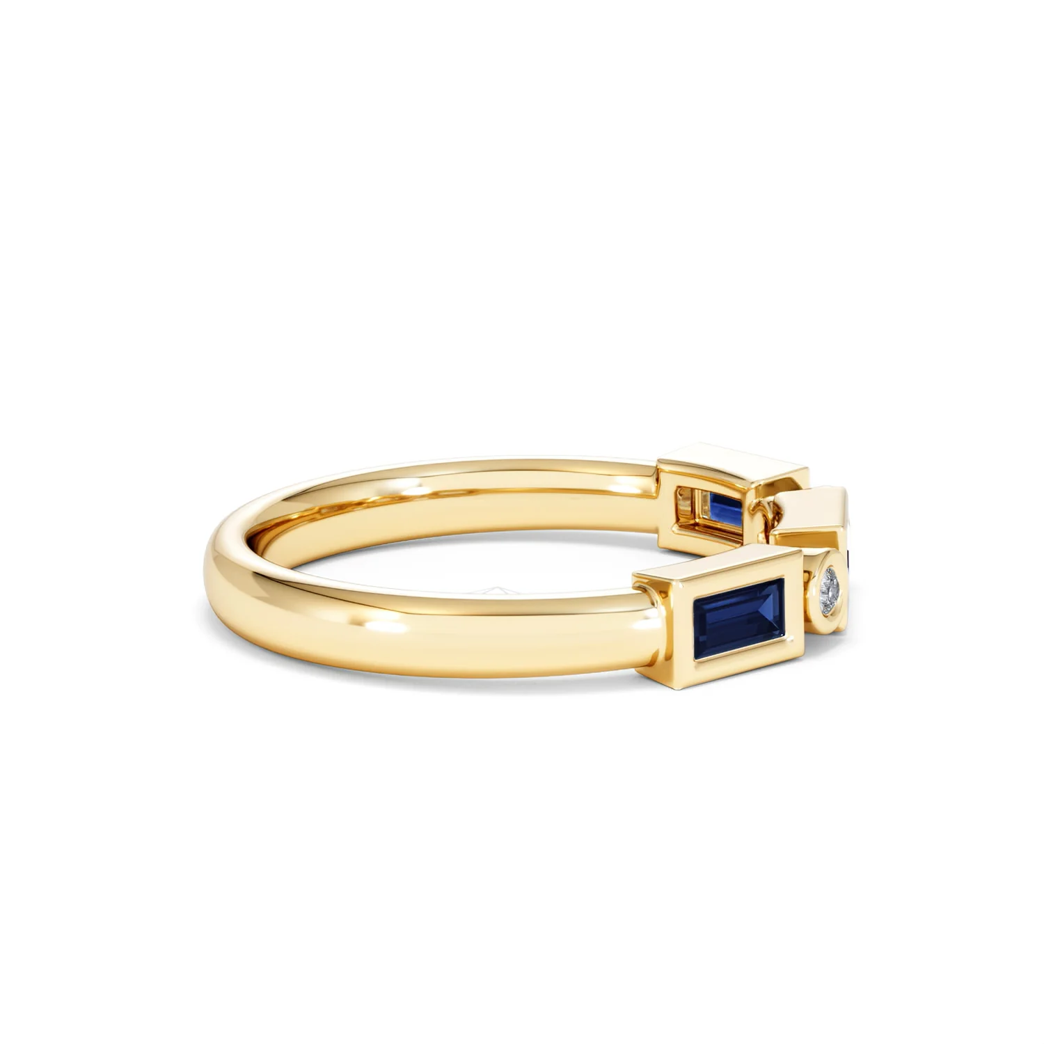 Forme 0.48ct Baguette Cut Lab Sapphire 5 Stones Ring in 18K Gold Vermeil - Image 26