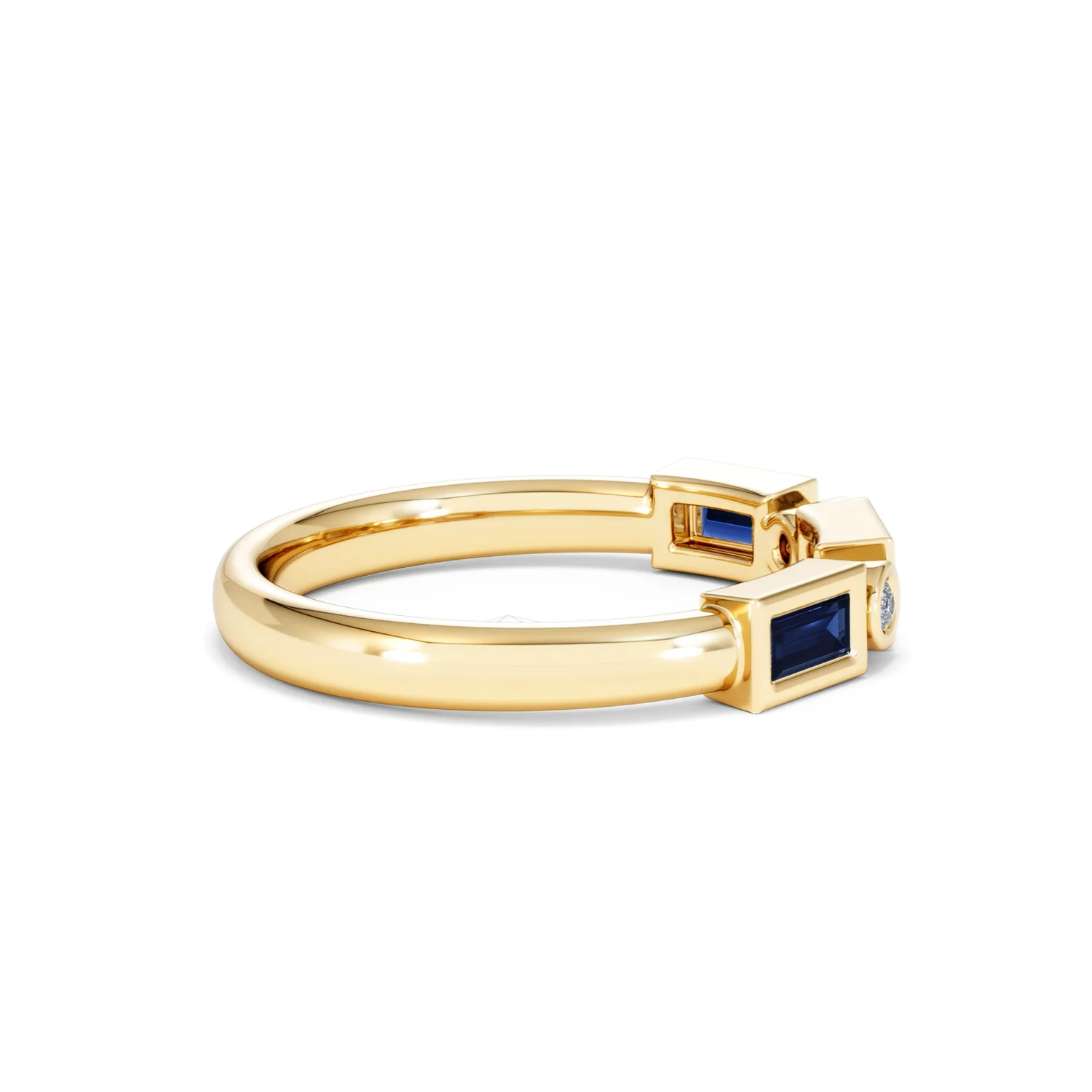 Forme 0.48ct Baguette Cut Lab Sapphire 5 Stones Ring in 18K Gold Vermeil - Image 28