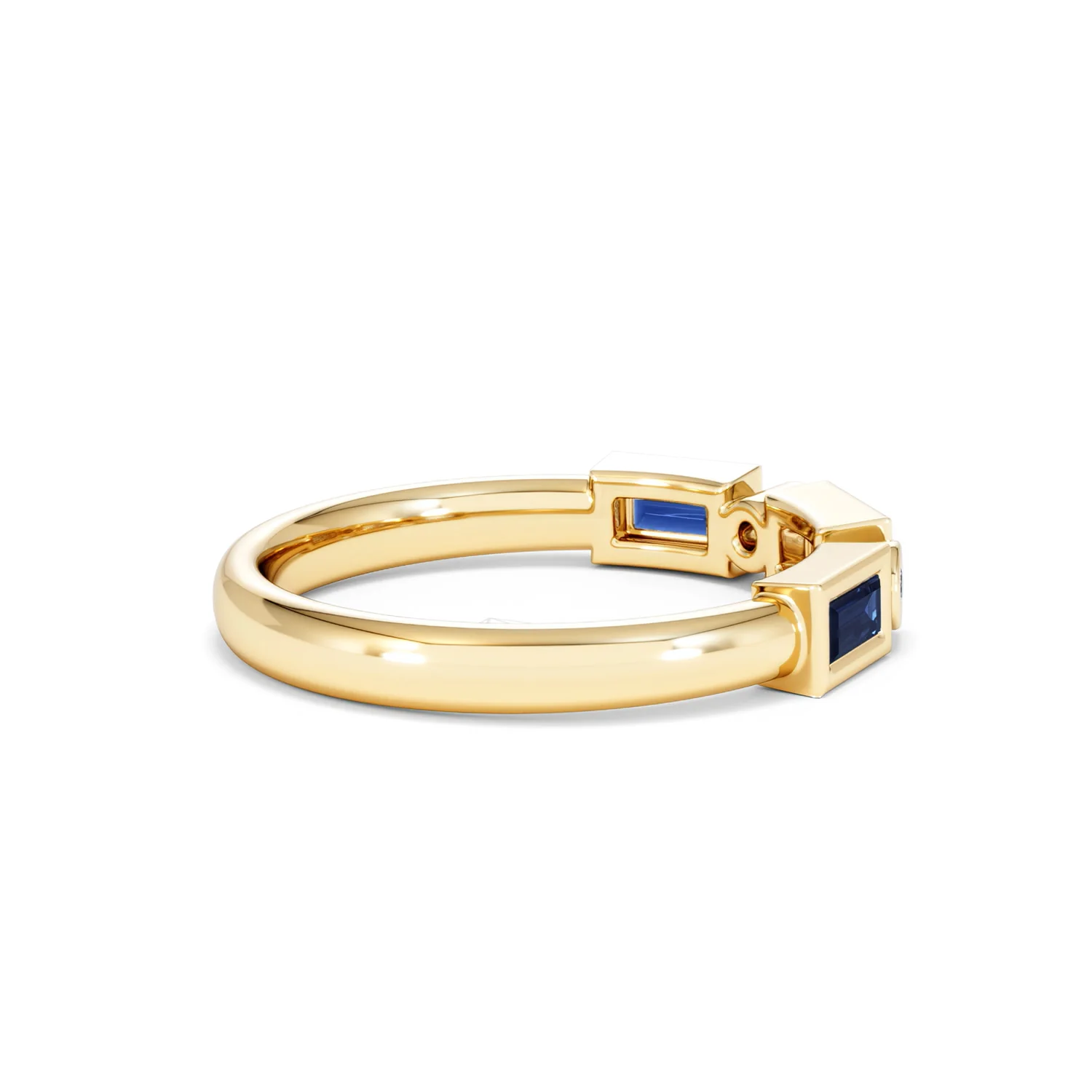 Forme 0.48ct Baguette Cut Lab Sapphire 5 Stones Ring in 18K Gold Vermeil - Image 31