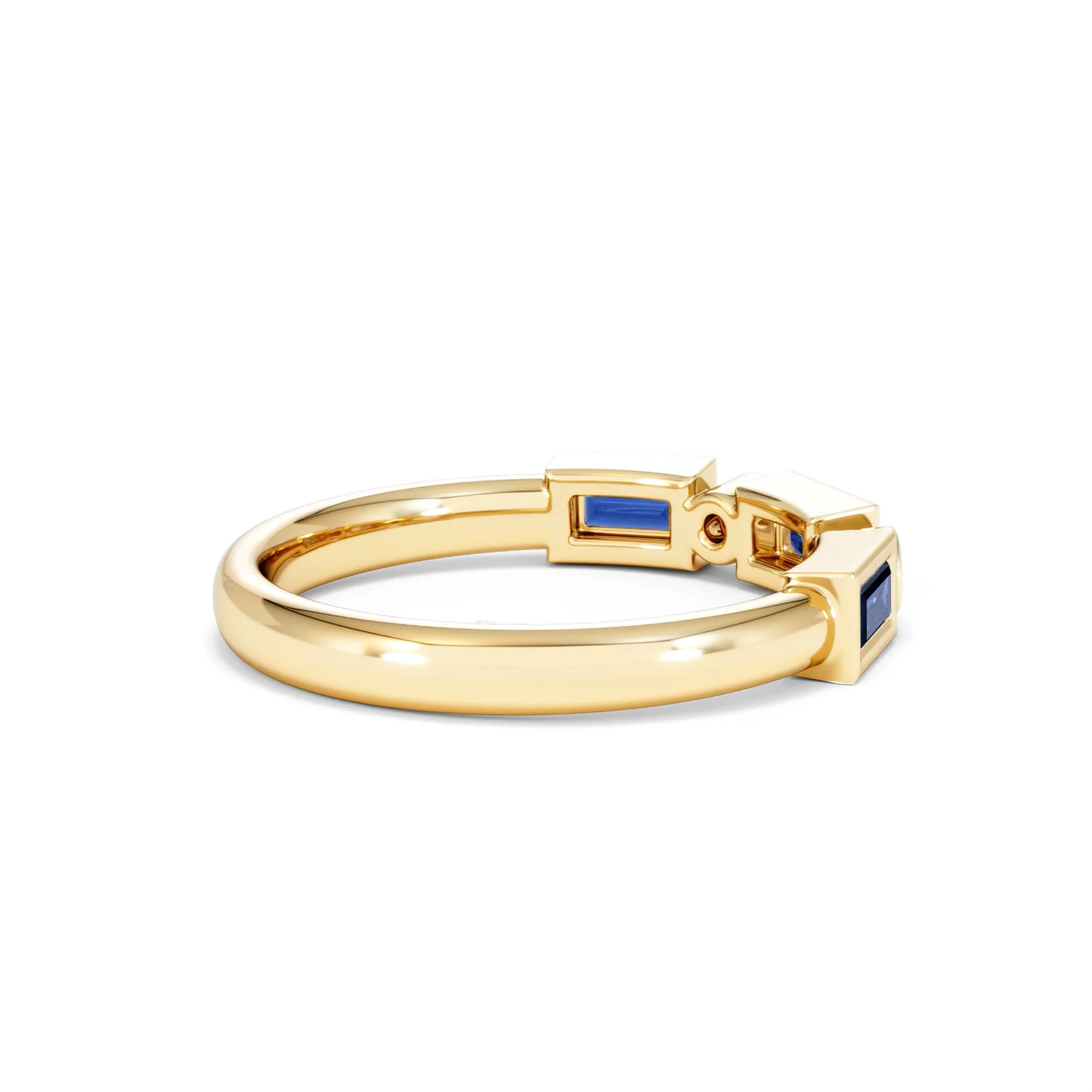 Forme 0.48ct Baguette Cut Lab Sapphire 5 Stones Ring in 18K Gold Vermeil - Image 33