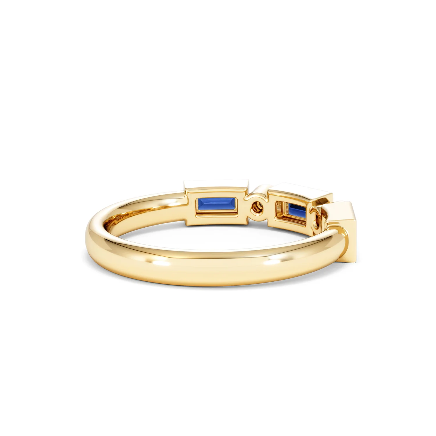 Forme 0.48ct Baguette Cut Lab Sapphire 5 Stones Ring in 18K Gold Vermeil - Image 37