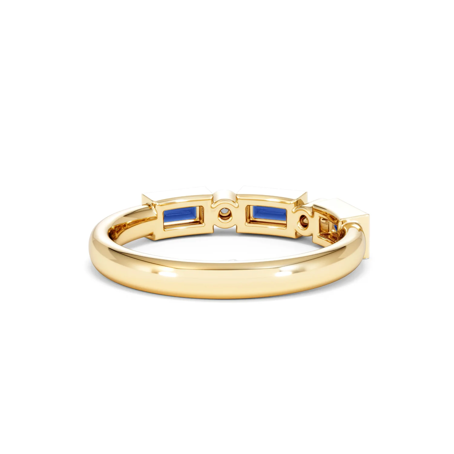 Forme 0.48ct Baguette Cut Lab Sapphire 5 Stones Ring in 18K Gold Vermeil - Image 42