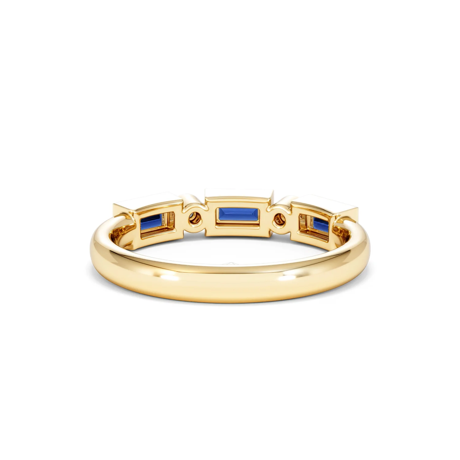 Forme 0.48ct Baguette Cut Lab Sapphire 5 Stones Ring in 18K Gold Vermeil - Image 46