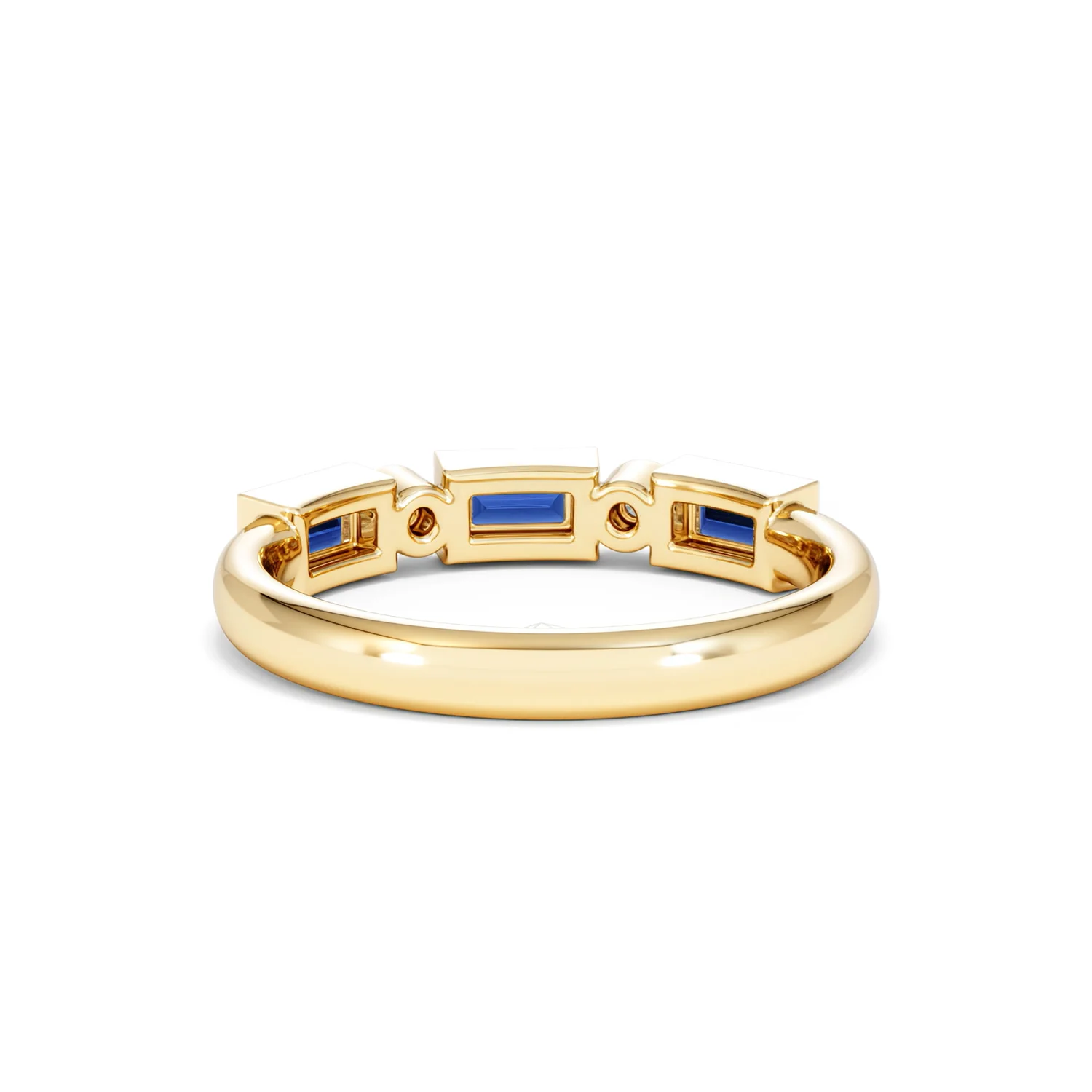 Forme 0.48ct Baguette Cut Lab Sapphire 5 Stones Ring in 18K Gold Vermeil - Image 48