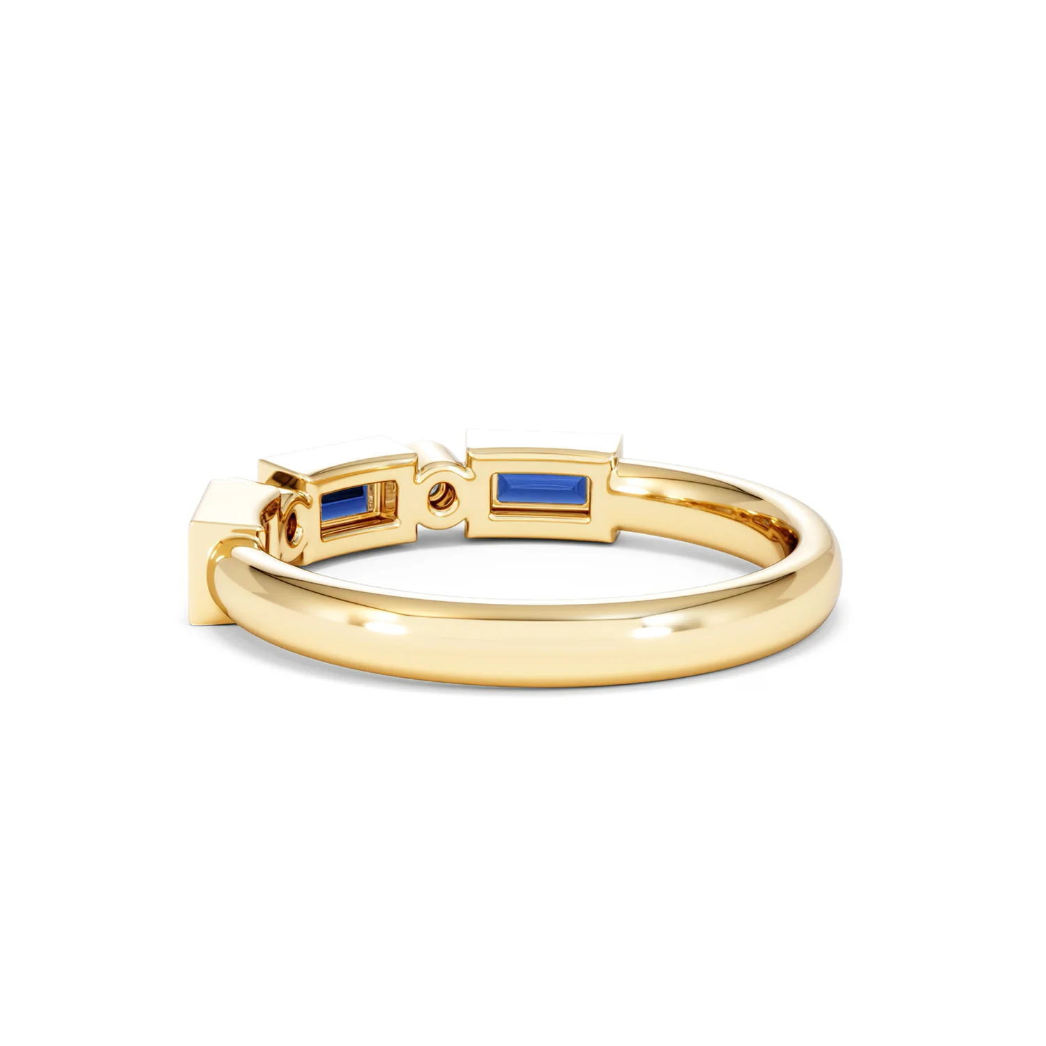 Forme 0.48ct Baguette Cut Lab Sapphire 5 Stones Ring in 18K Gold Vermeil - Image 56