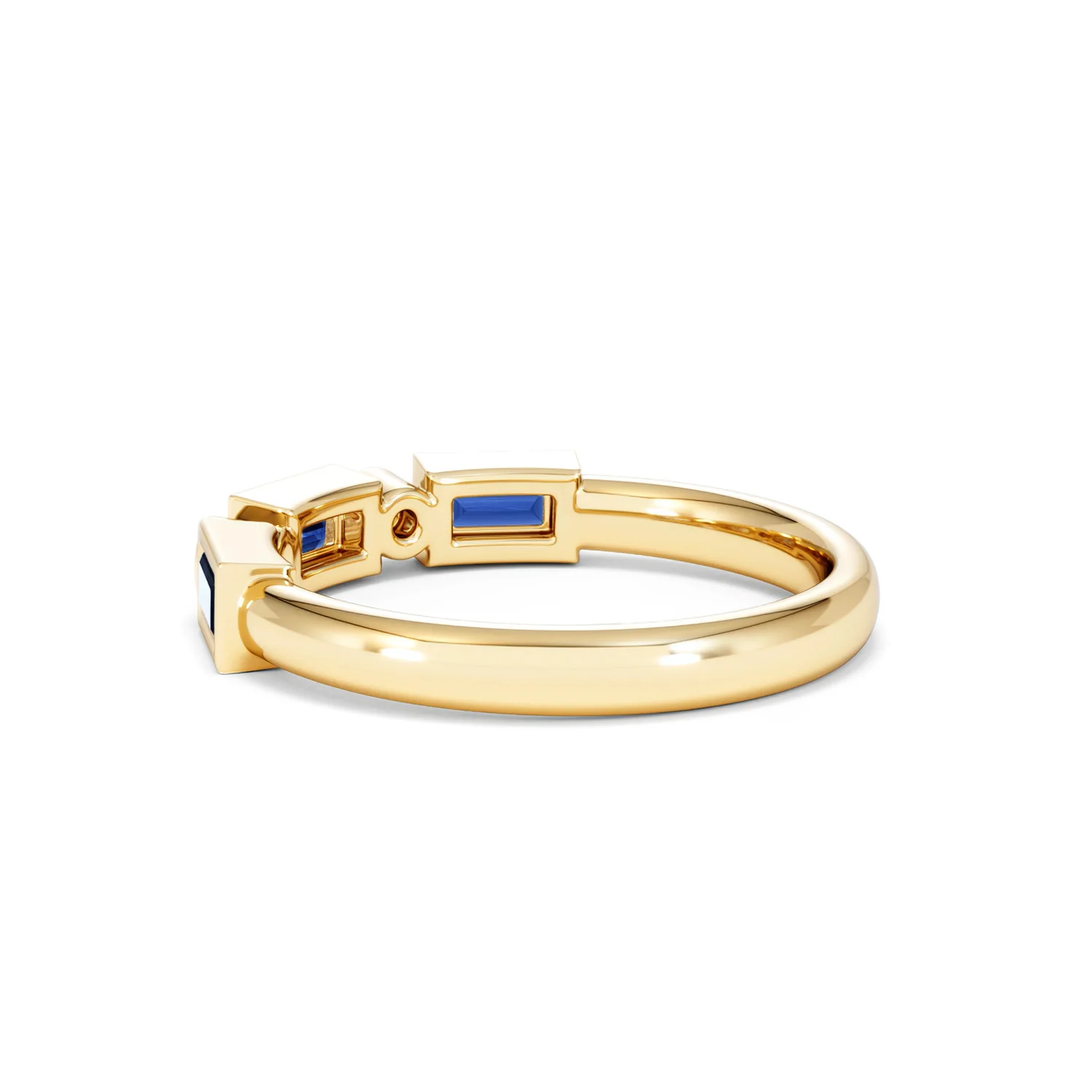 Forme 0.48ct Baguette Cut Lab Sapphire 5 Stones Ring in 18K Gold Vermeil - Image 59