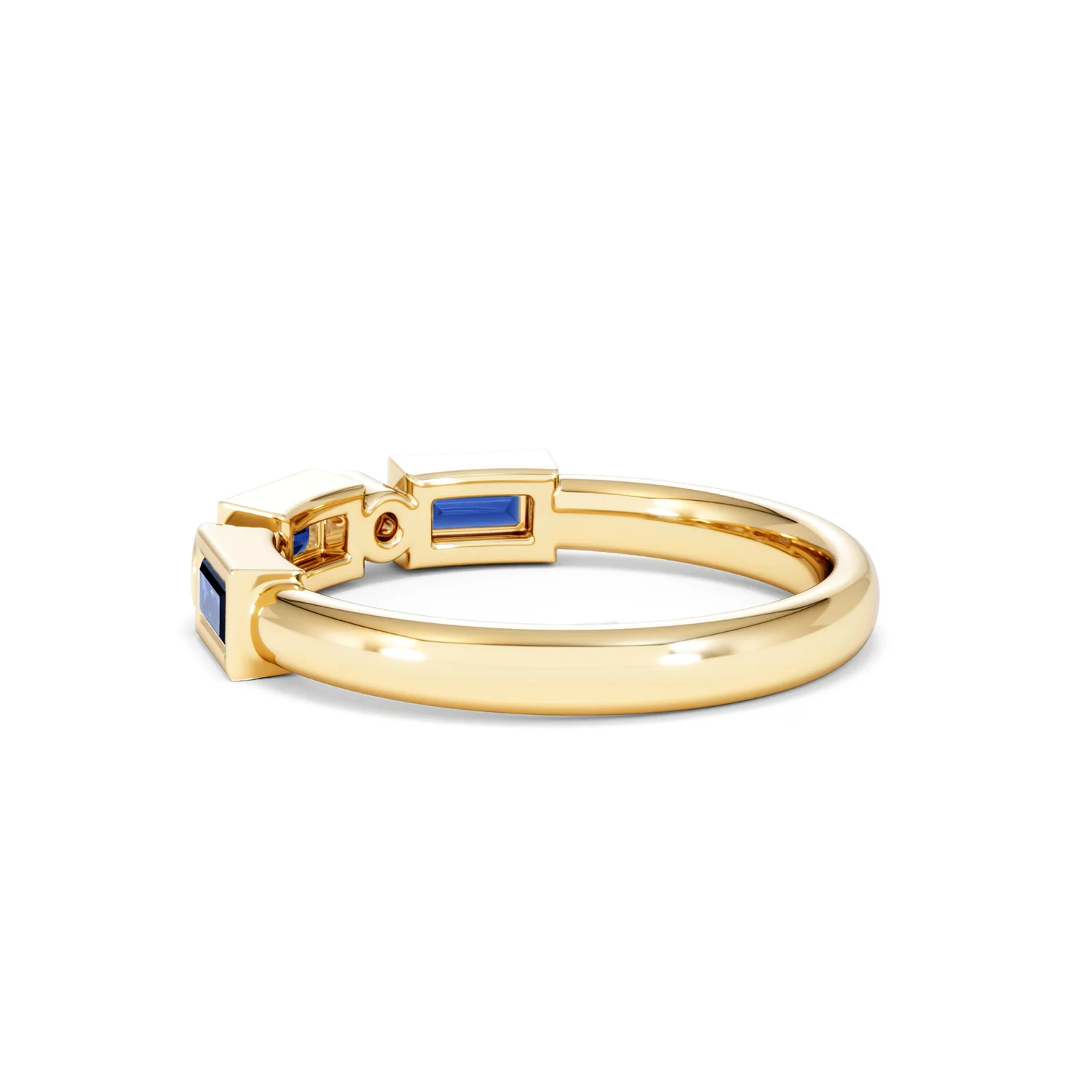 Forme 0.48ct Baguette Cut Lab Sapphire 5 Stones Ring in 18K Gold Vermeil - Image 60