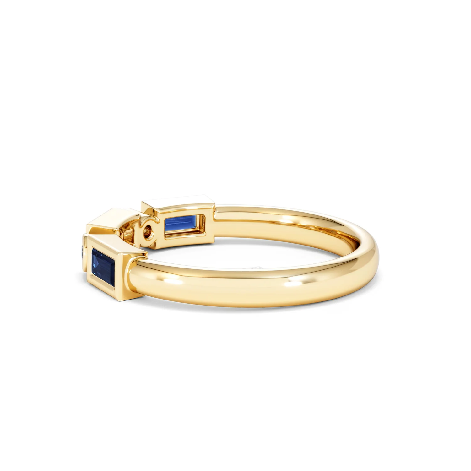 Forme 0.48ct Baguette Cut Lab Sapphire 5 Stones Ring in 18K Gold Vermeil - Image 63