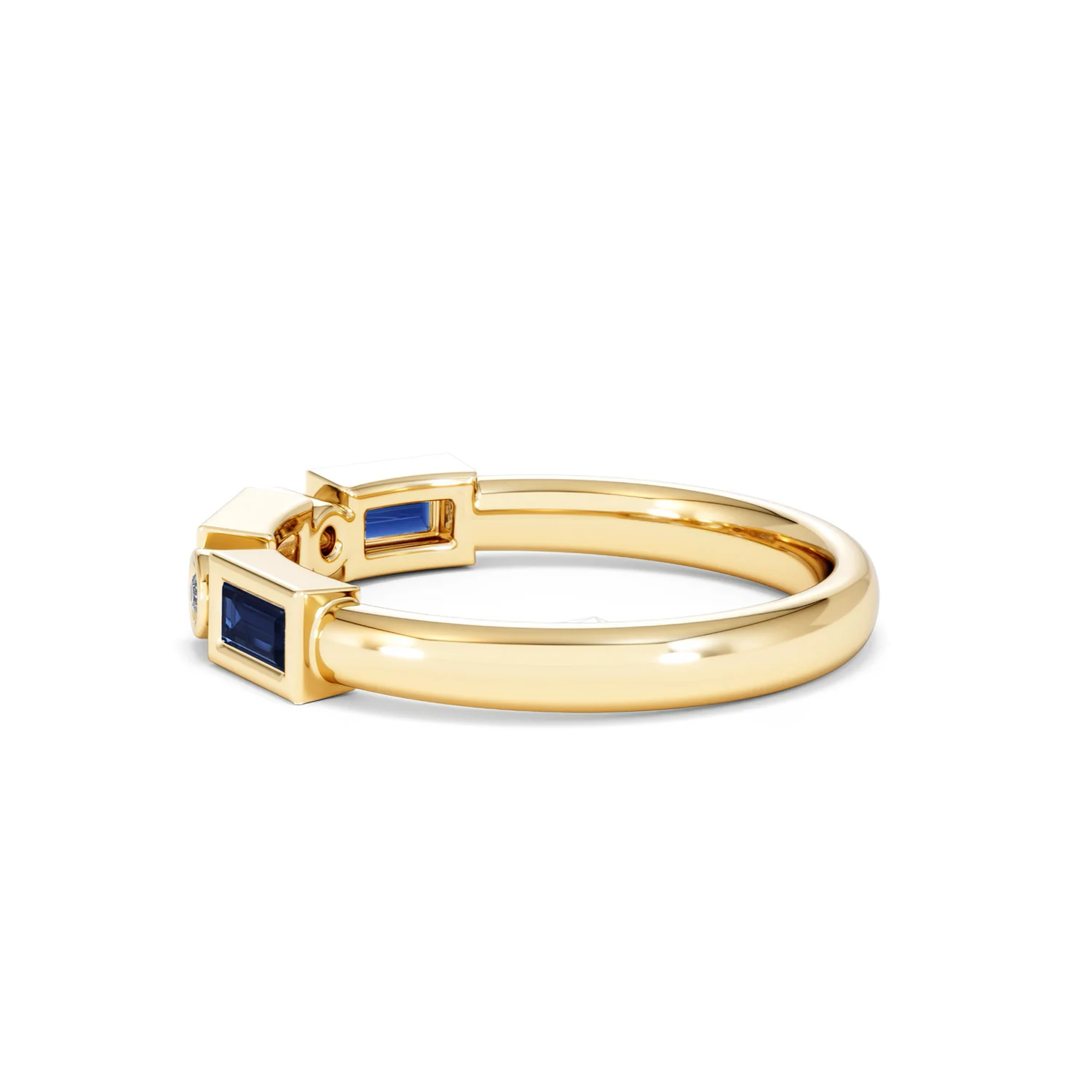 Forme 0.48ct Baguette Cut Lab Sapphire 5 Stones Ring in 18K Gold Vermeil - Image 64