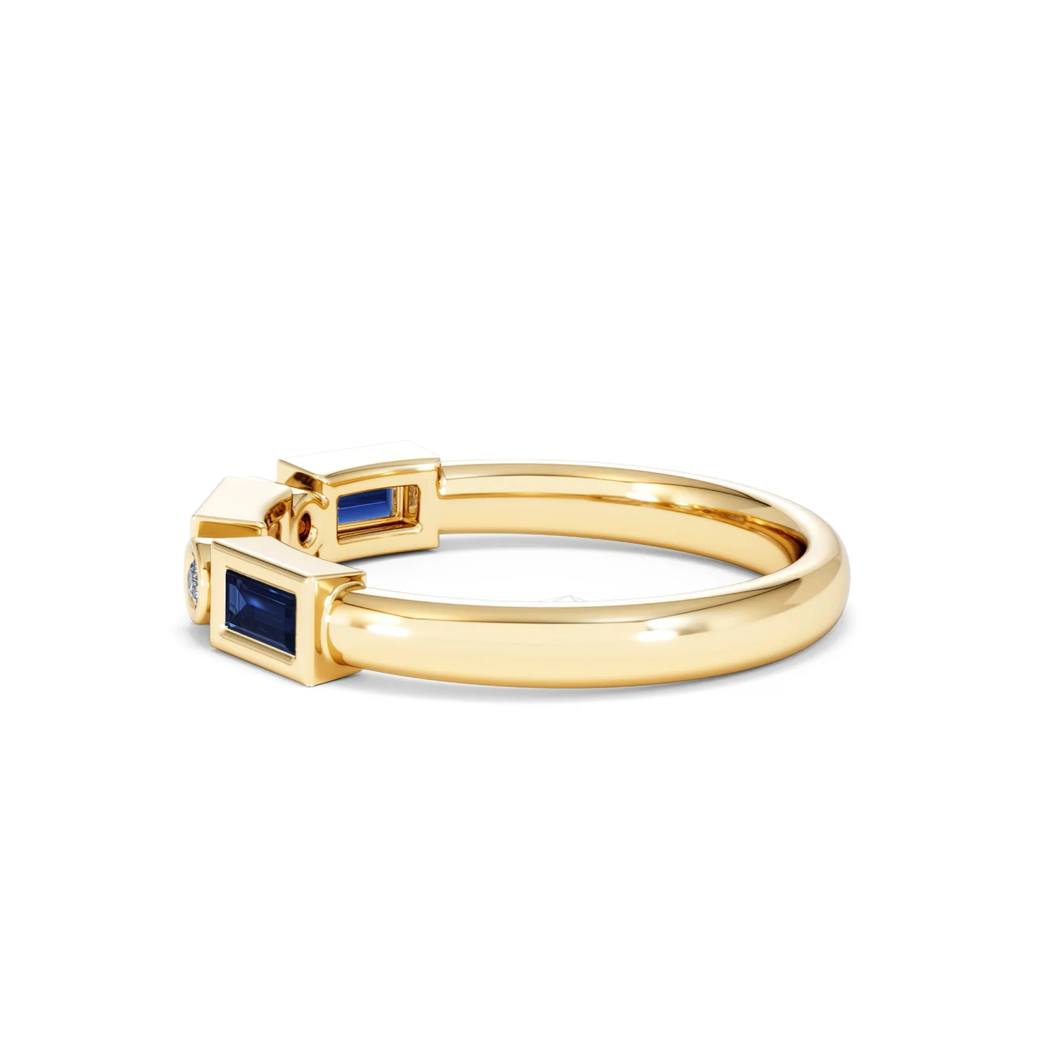 Forme 0.48ct Baguette Cut Lab Sapphire 5 Stones Ring in 18K Gold Vermeil - Image 65