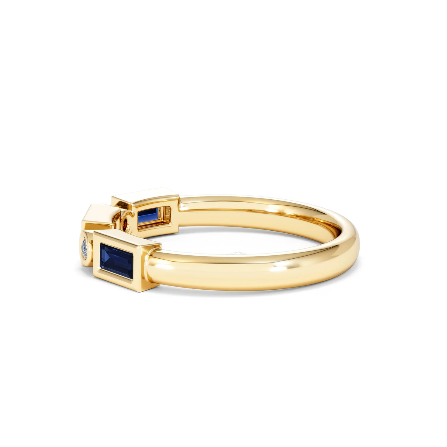 Forme 0.48ct Baguette Cut Lab Sapphire 5 Stones Ring in 18K Gold Vermeil - Image 66
