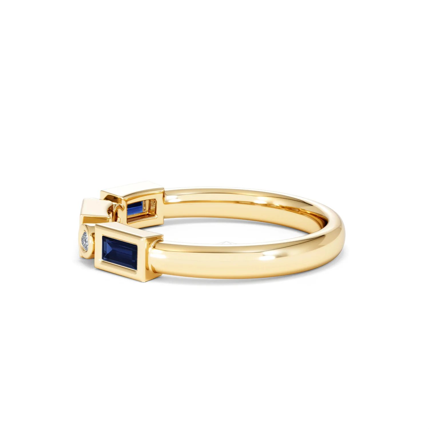 Forme 0.48ct Baguette Cut Lab Sapphire 5 Stones Ring in 18K Gold Vermeil - Image 67