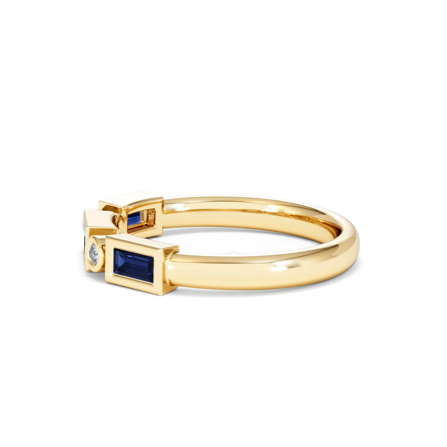 Forme 0.48ct Baguette Cut Lab Sapphire 5 Stones Ring in 18K Gold Vermeil - Image 68