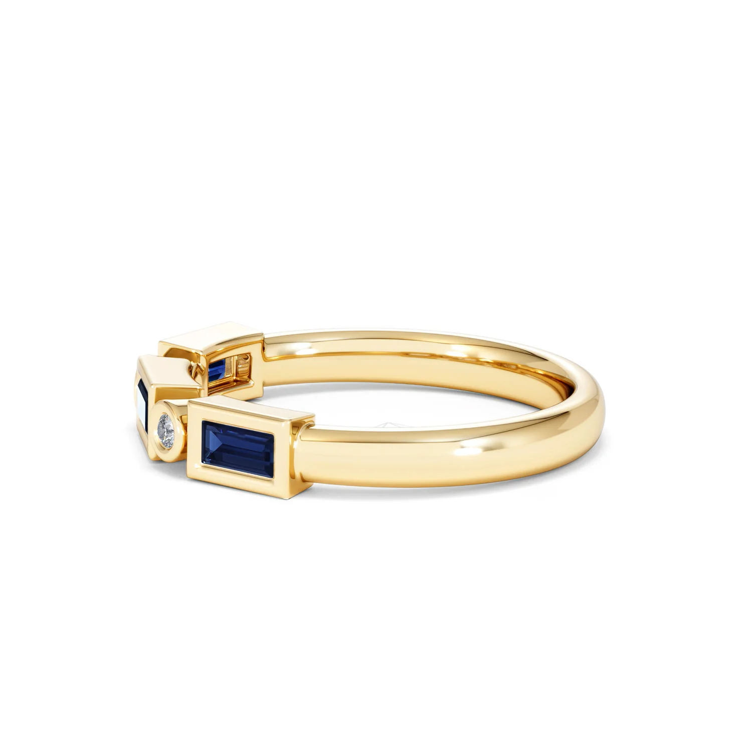 Forme 0.48ct Baguette Cut Lab Sapphire 5 Stones Ring in 18K Gold Vermeil - Image 69