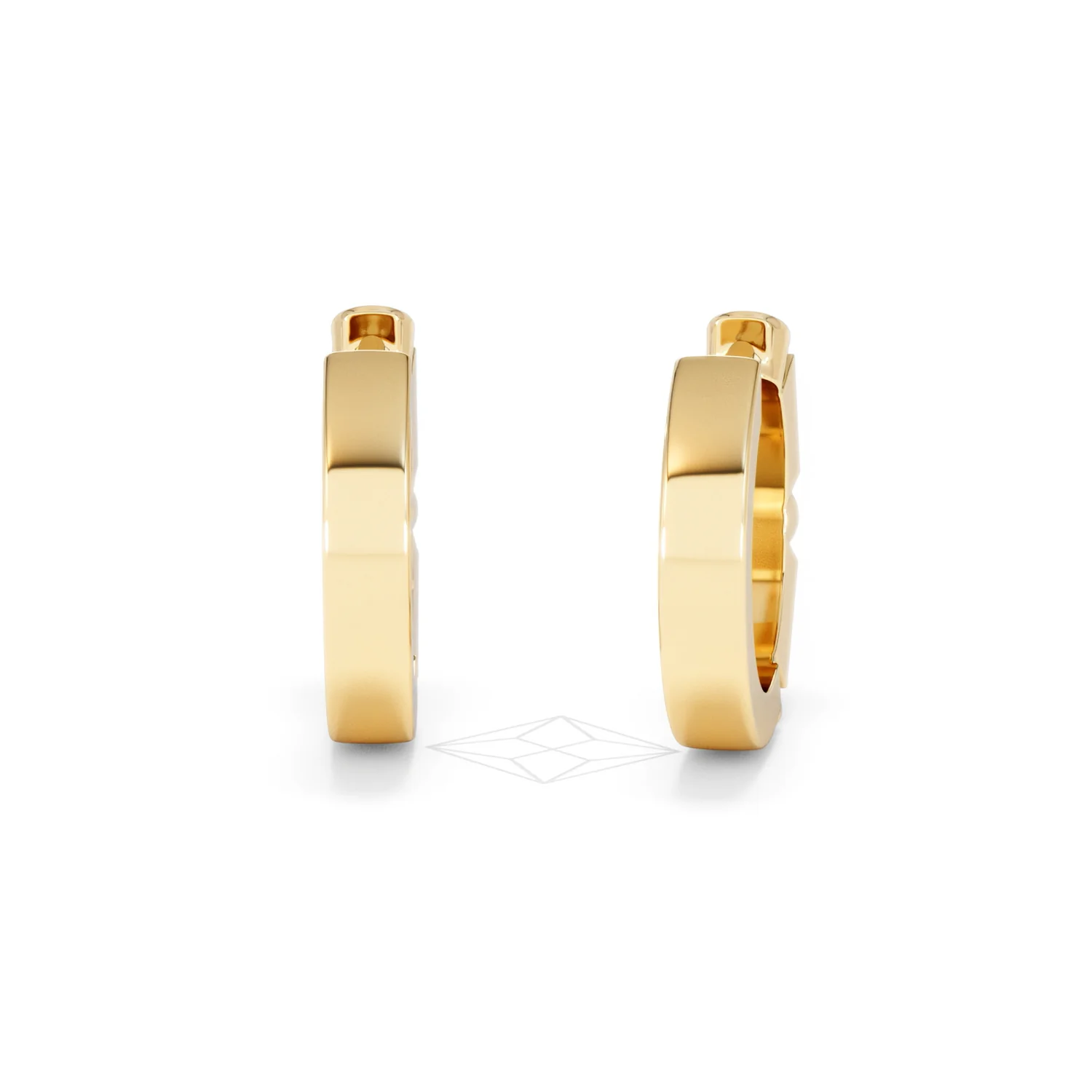 Forme 0.52ct Baguette Cut Lab Emerald  Huggie Earrings in 18K Gold Vermeil - Image 46