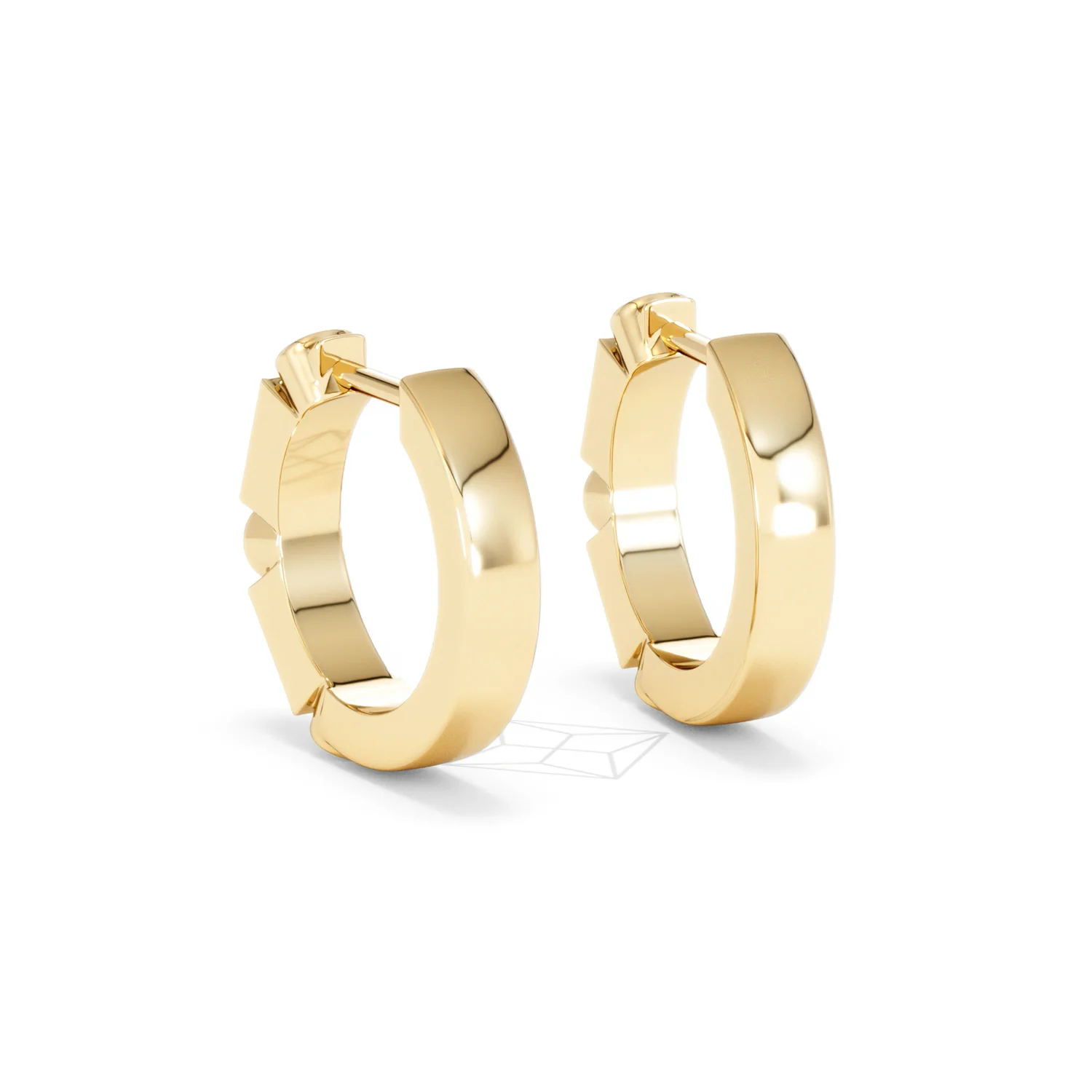 Forme 0.52ct Baguette Cut Lab Emerald  Huggie Earrings in 18K Gold Vermeil - Image 53