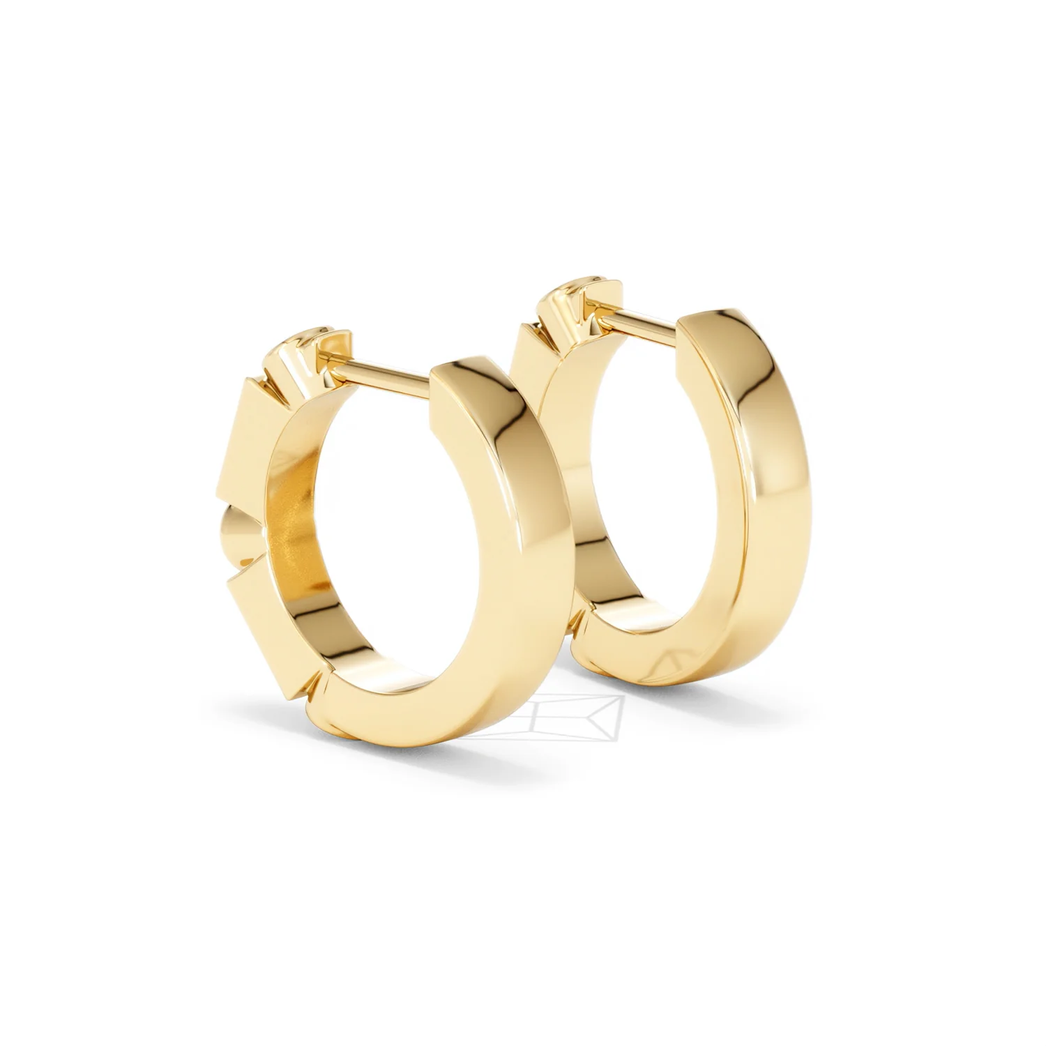Forme 0.52ct Baguette Cut Lab Emerald  Huggie Earrings in 18K Gold Vermeil - Image 56