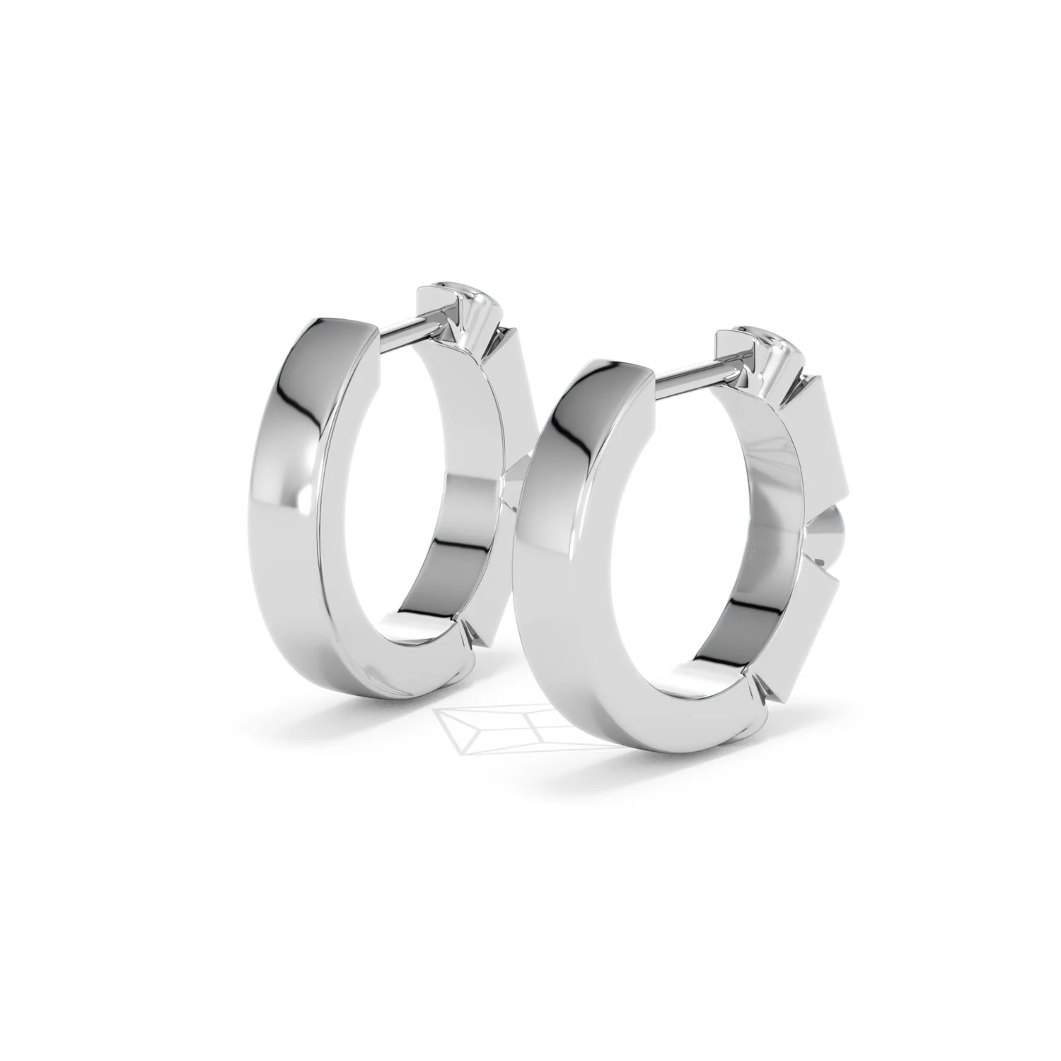 Forme 0.52ct Baguette Cut Lab Emerald  Huggie Earrings in Sterling Silver - Image 39