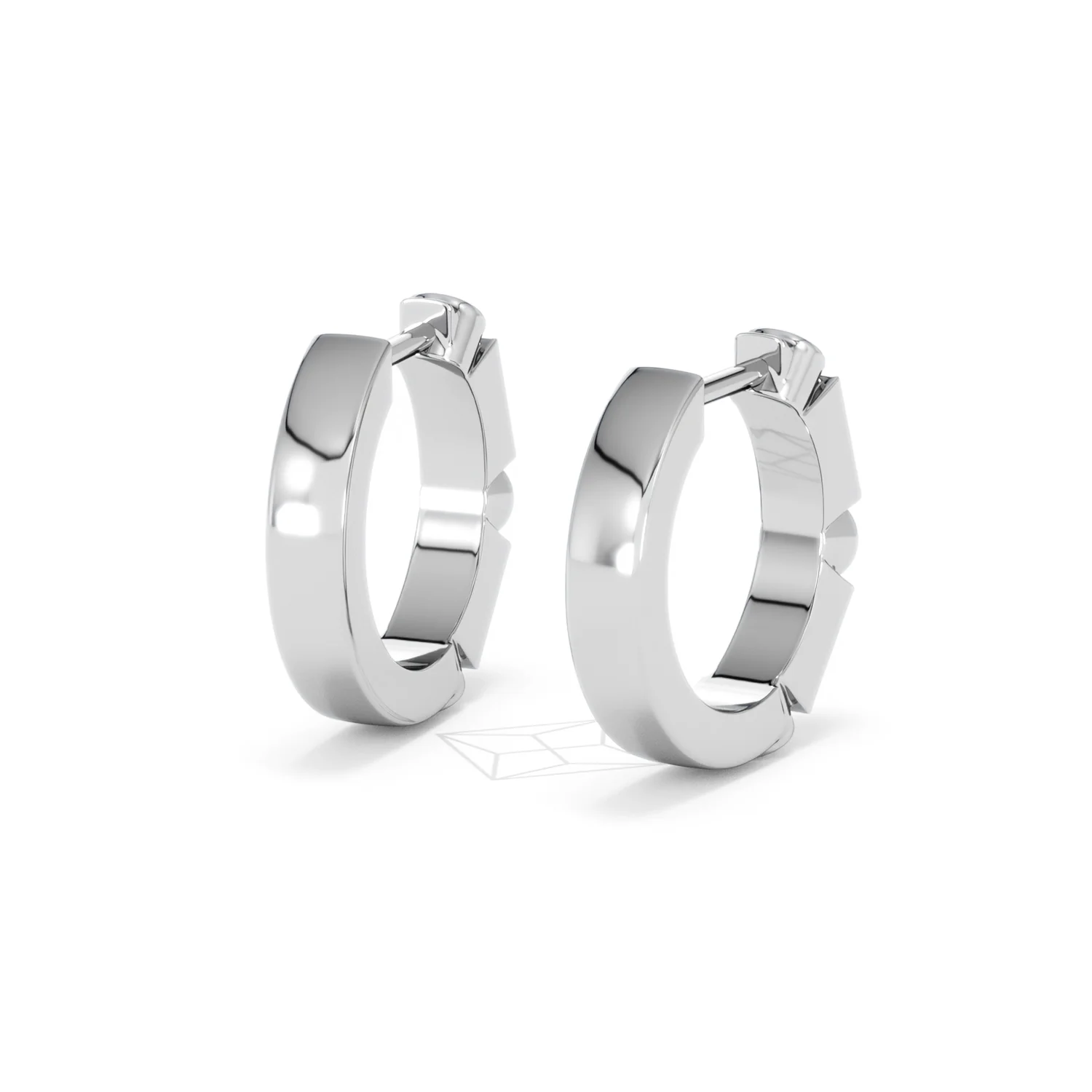 Forme 0.52ct Baguette Cut Lab Emerald  Huggie Earrings in Sterling Silver - Image 41