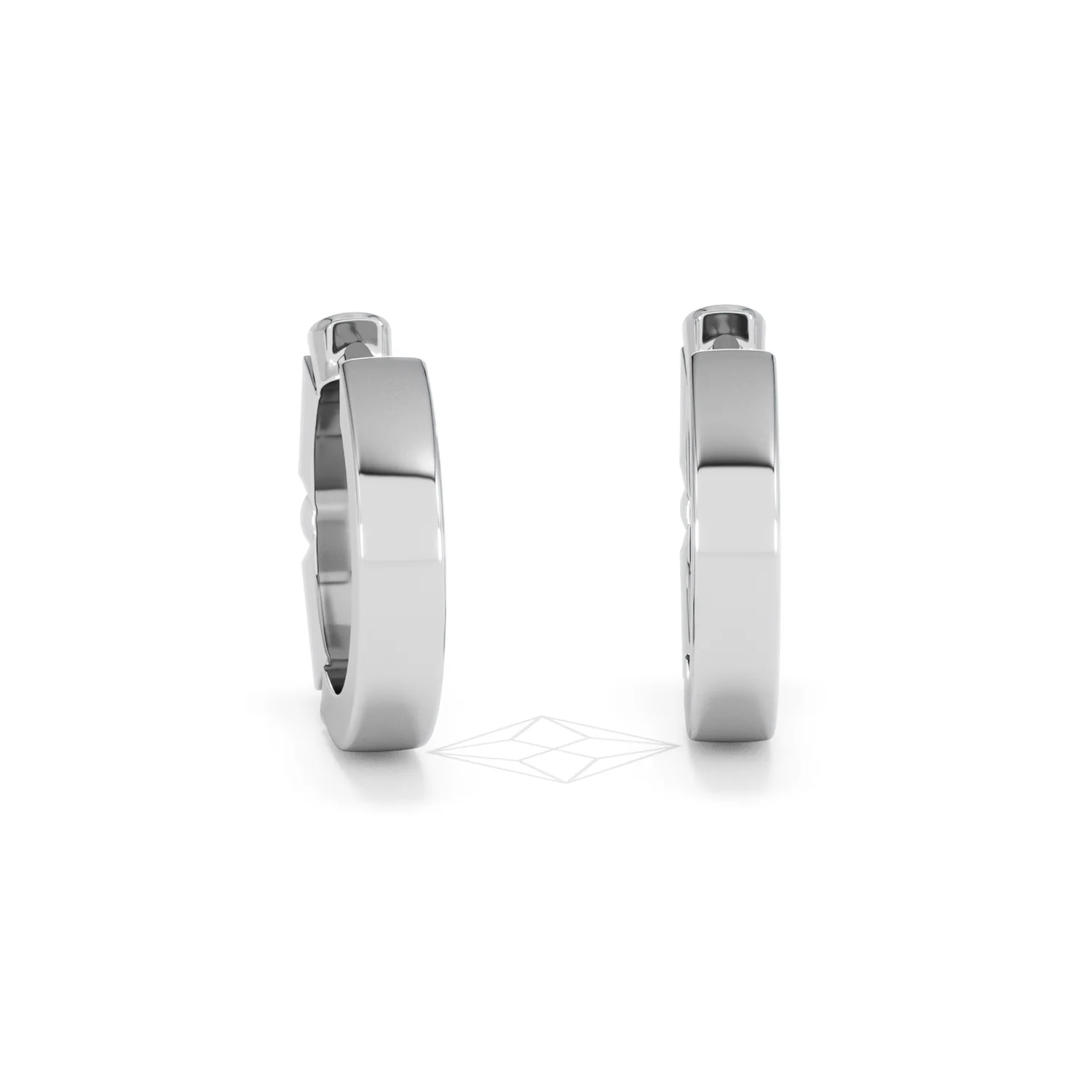 Forme 0.52ct Baguette Cut Lab Emerald  Huggie Earrings in Sterling Silver - Image 48