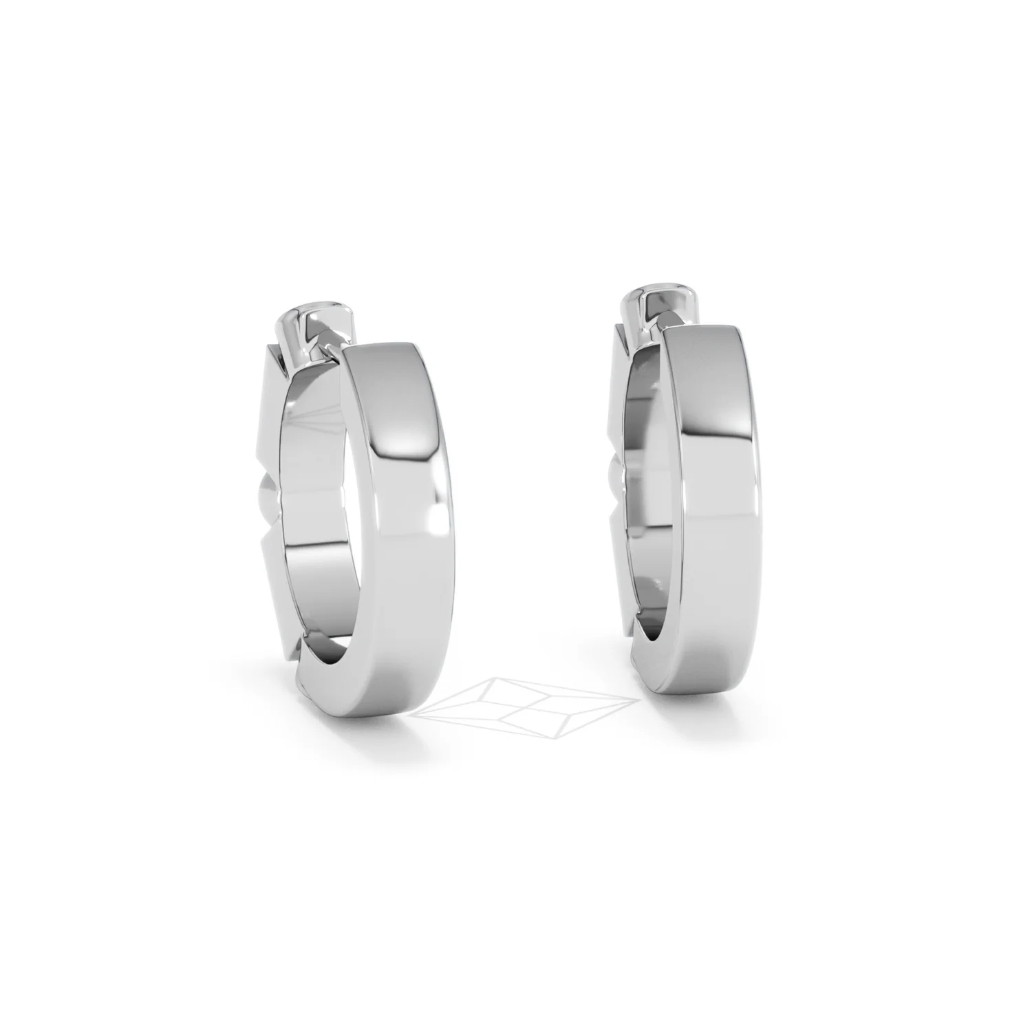 Forme 0.52ct Baguette Cut Lab Emerald  Huggie Earrings in Sterling Silver - Image 50