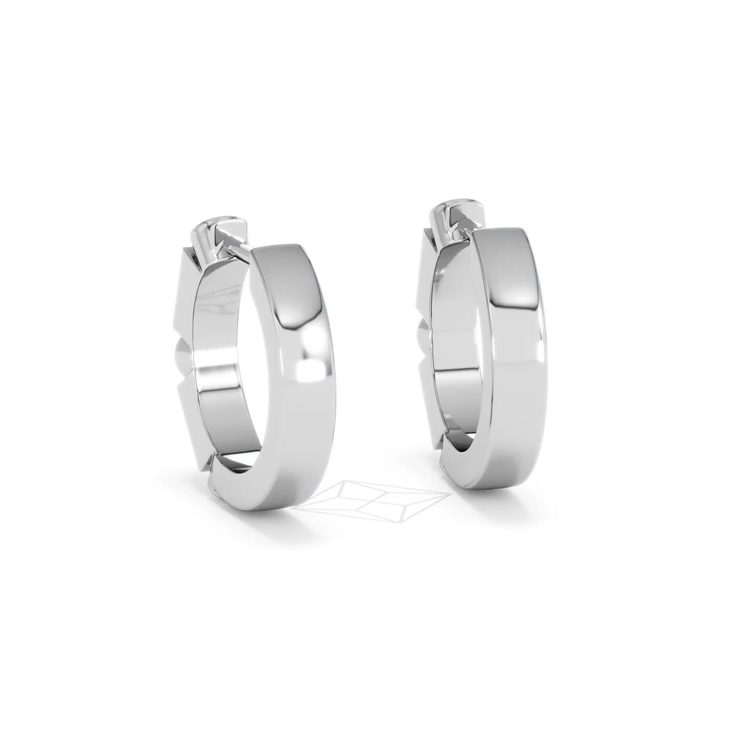 Forme 0.52ct Baguette Cut Lab Emerald  Huggie Earrings in Sterling Silver - Image 51