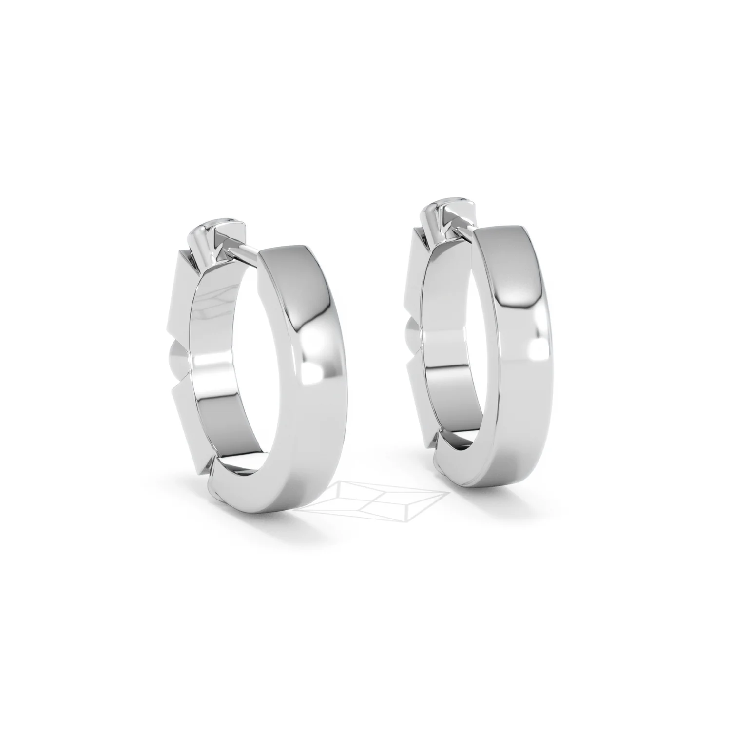 Forme 0.52ct Baguette Cut Lab Emerald  Huggie Earrings in Sterling Silver - Image 52