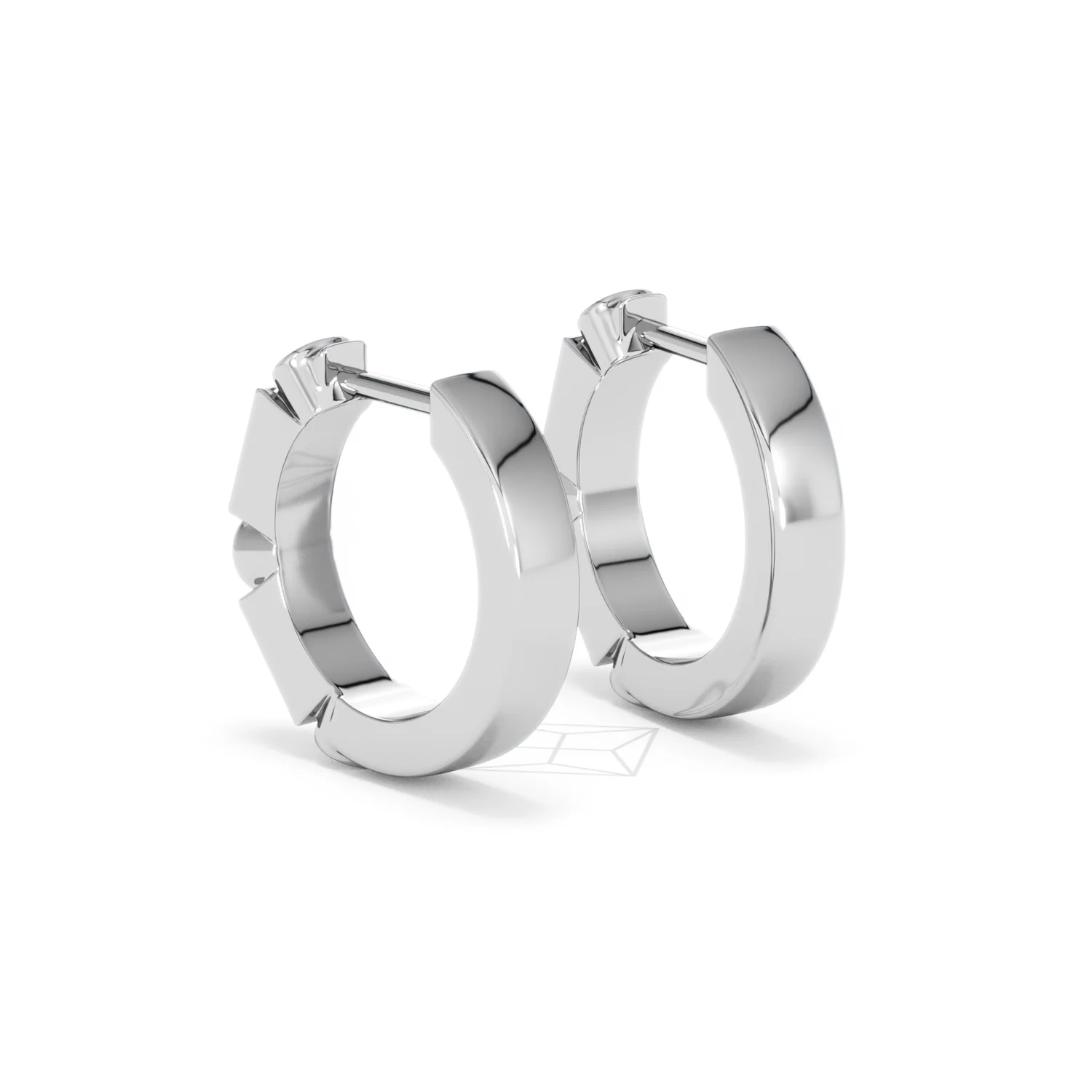 Forme 0.52ct Baguette Cut Lab Emerald  Huggie Earrings in Sterling Silver - Image 55