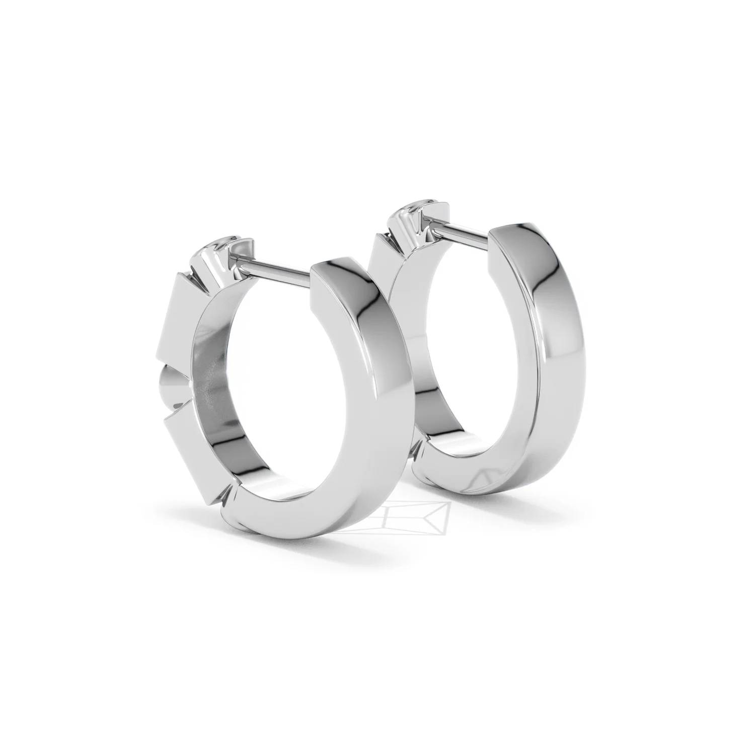 Forme 0.52ct Baguette Cut Lab Emerald  Huggie Earrings in Sterling Silver - Image 56