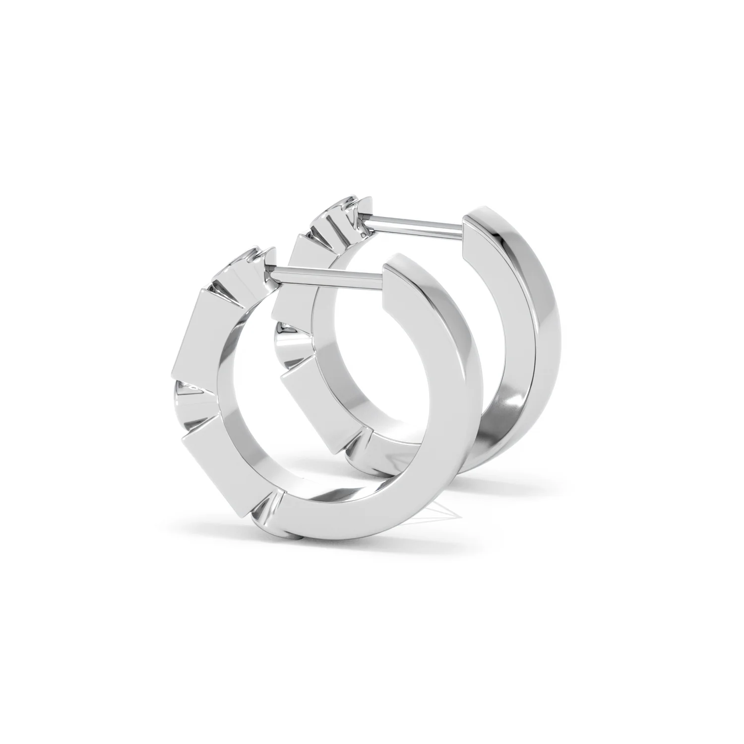 Forme 0.52ct Baguette Cut Lab Emerald  Huggie Earrings in Sterling Silver - Image 62