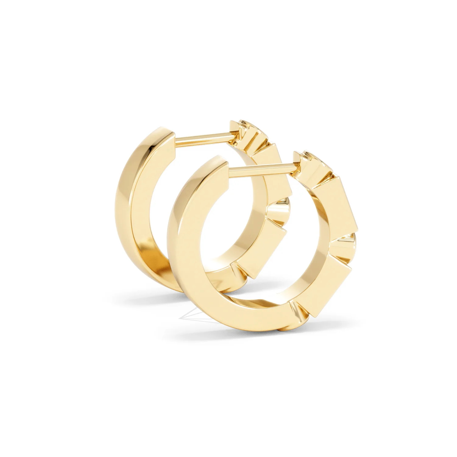 Forme 0.52ct Baguette Cut Lab Ruby Huggie Earrings in 18K Gold Vermeil - Image 32