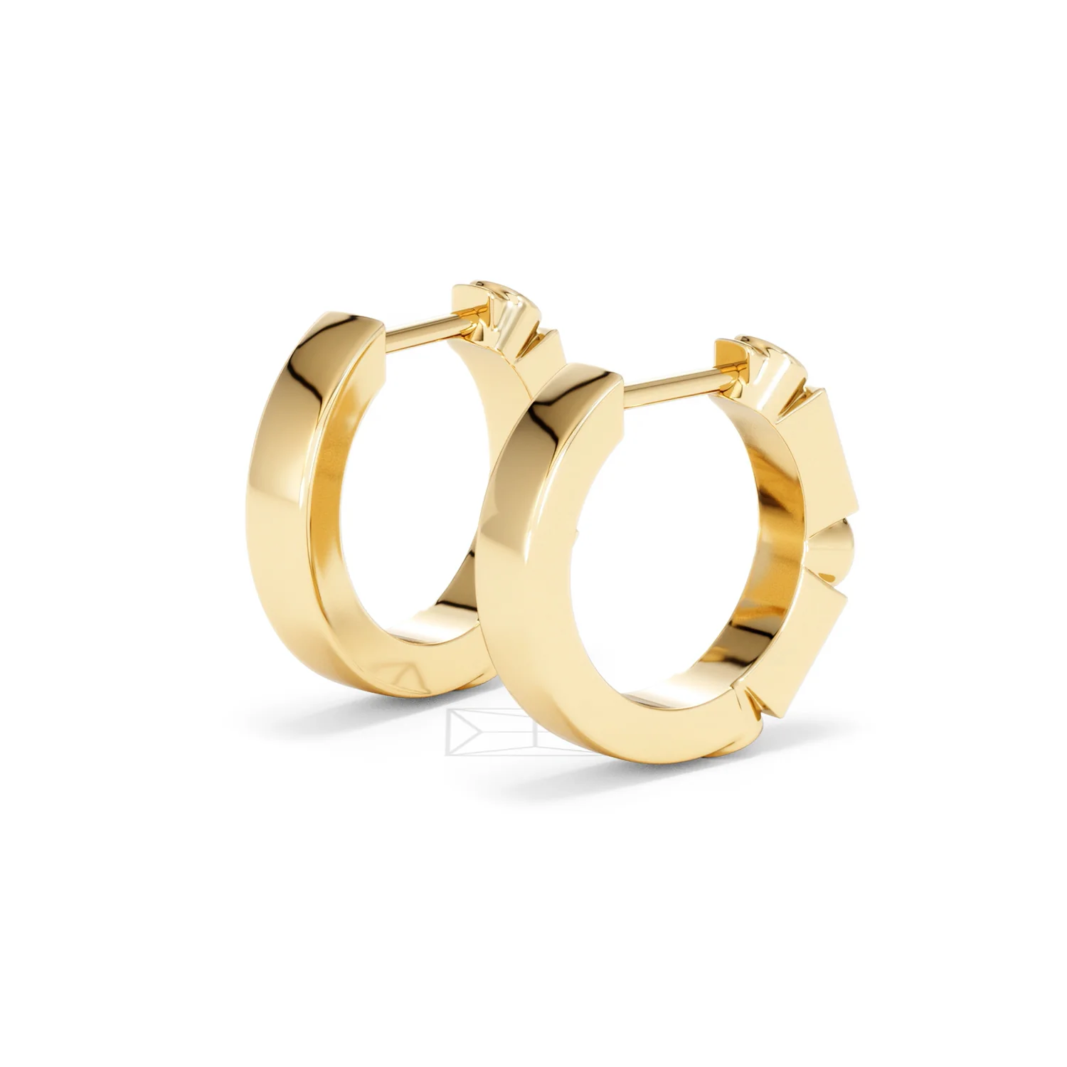 Forme 0.52ct Baguette Cut Lab Ruby Huggie Earrings in 18K Gold Vermeil - Image 37