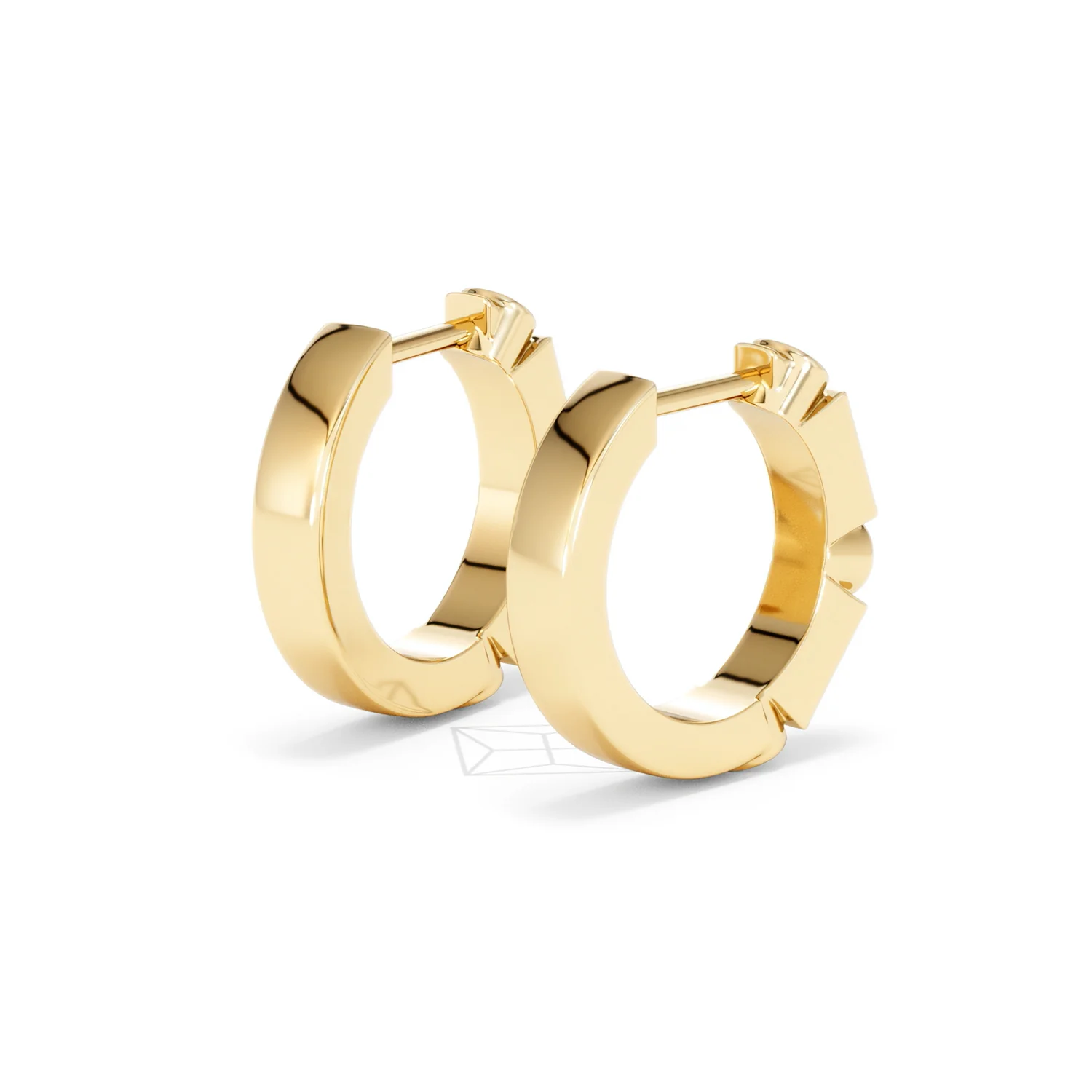Forme 0.52ct Baguette Cut Lab Ruby Huggie Earrings in 18K Gold Vermeil - Image 38