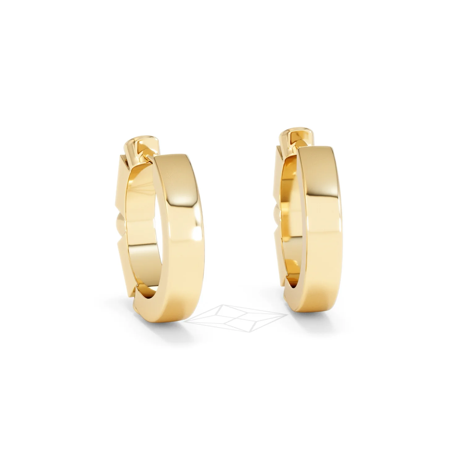 Forme 0.52ct Baguette Cut Lab Ruby Huggie Earrings in 18K Gold Vermeil - Image 50