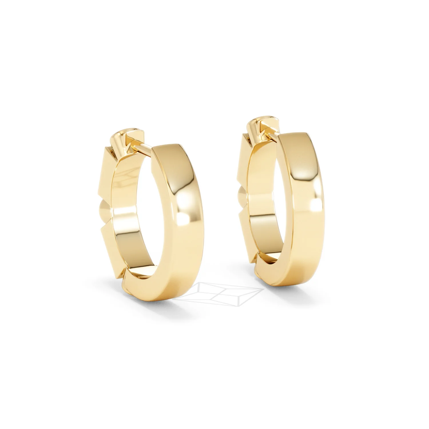 Forme 0.52ct Baguette Cut Lab Ruby Huggie Earrings in 18K Gold Vermeil - Image 52