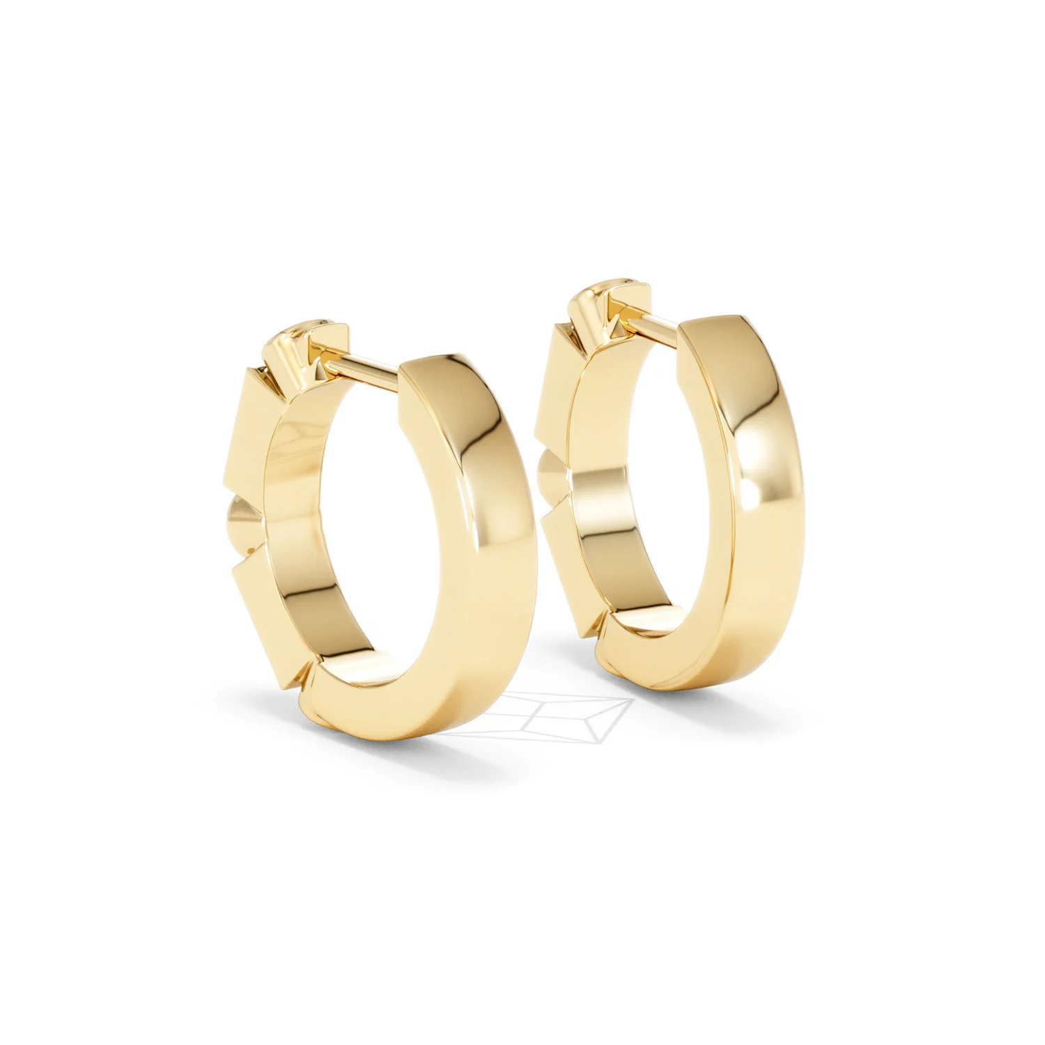 Forme 0.52ct Baguette Cut Lab Ruby Huggie Earrings in 18K Gold Vermeil - Image 54