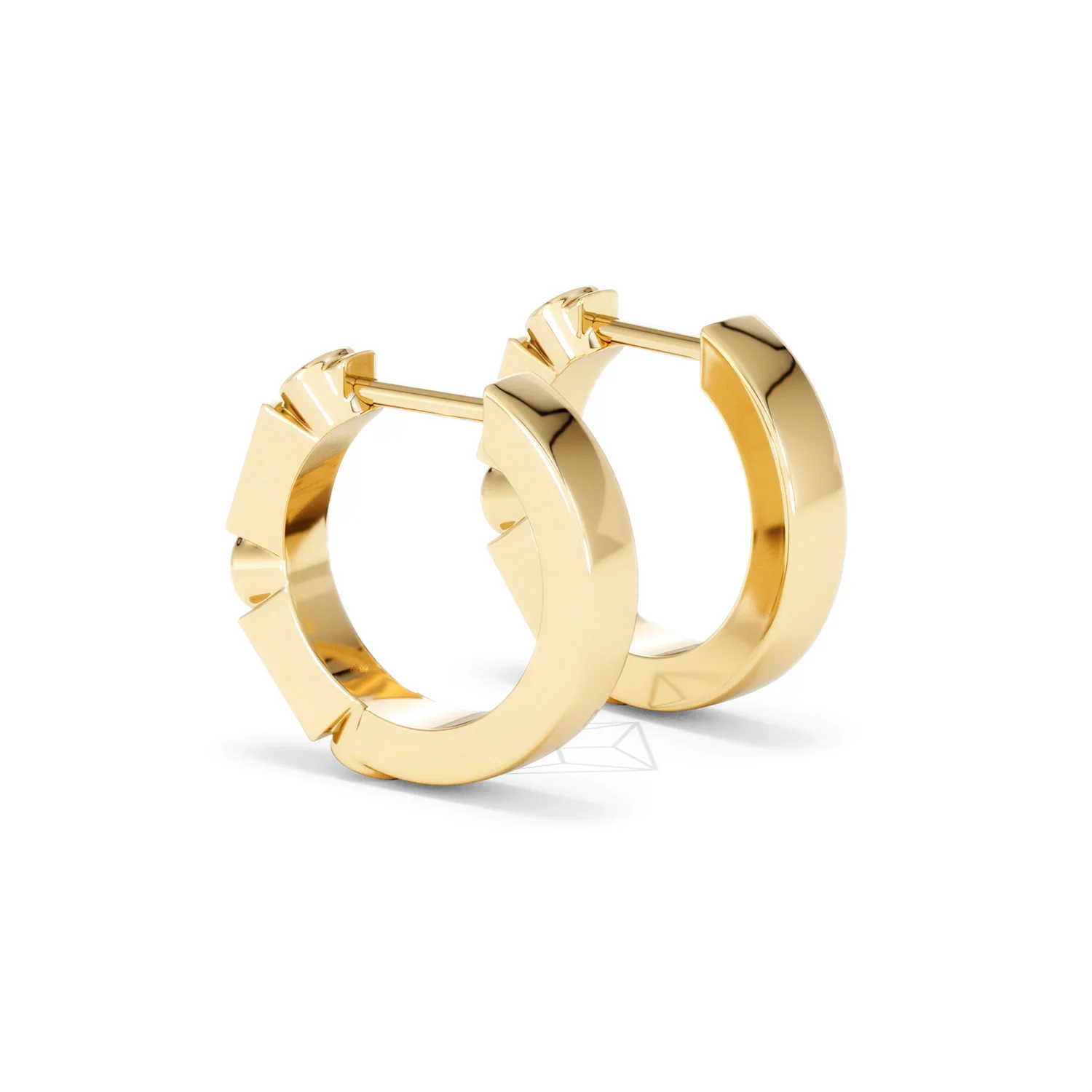 Forme 0.52ct Baguette Cut Lab Ruby Huggie Earrings in 18K Gold Vermeil - Image 58