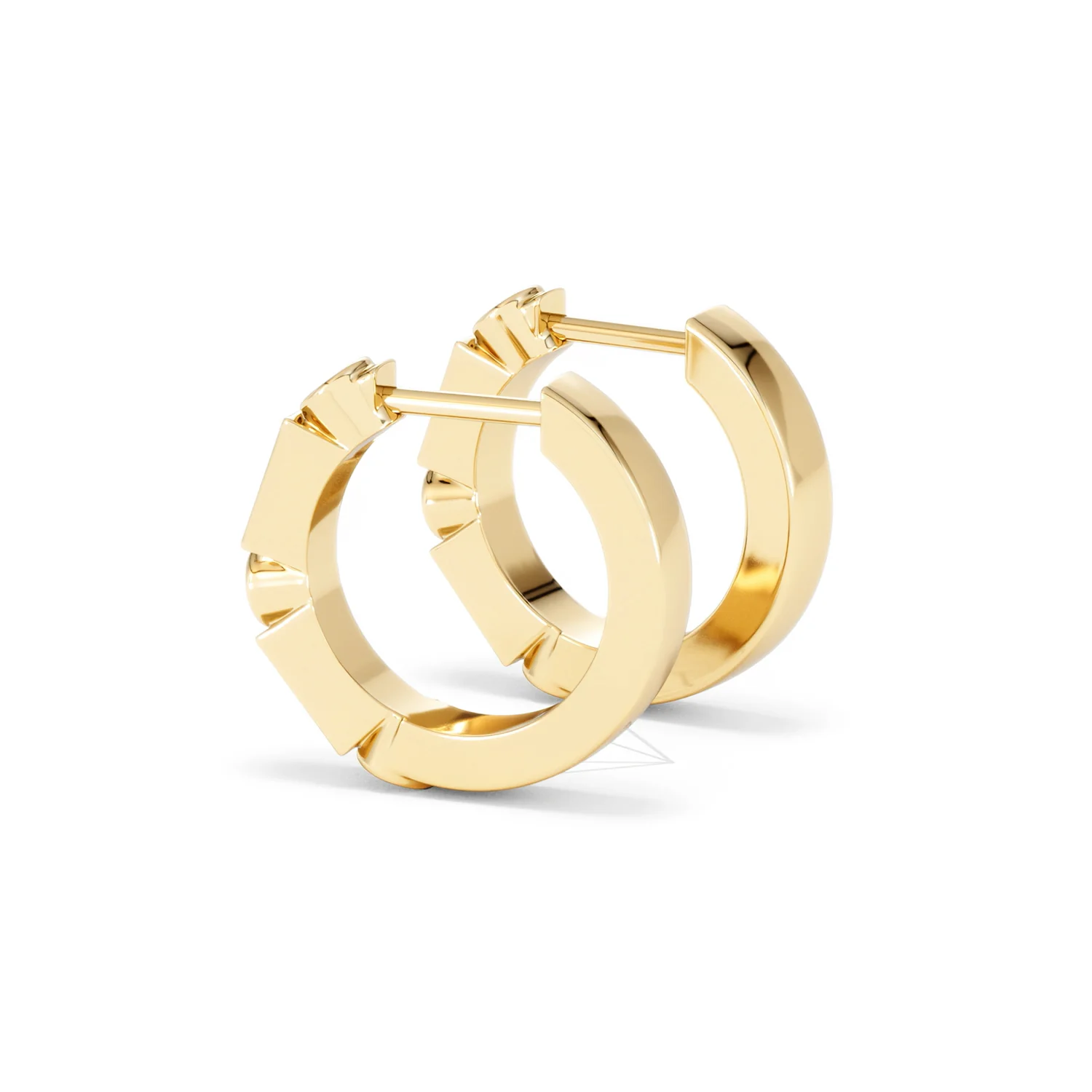 Forme 0.52ct Baguette Cut Lab Ruby Huggie Earrings in 18K Gold Vermeil - Image 61
