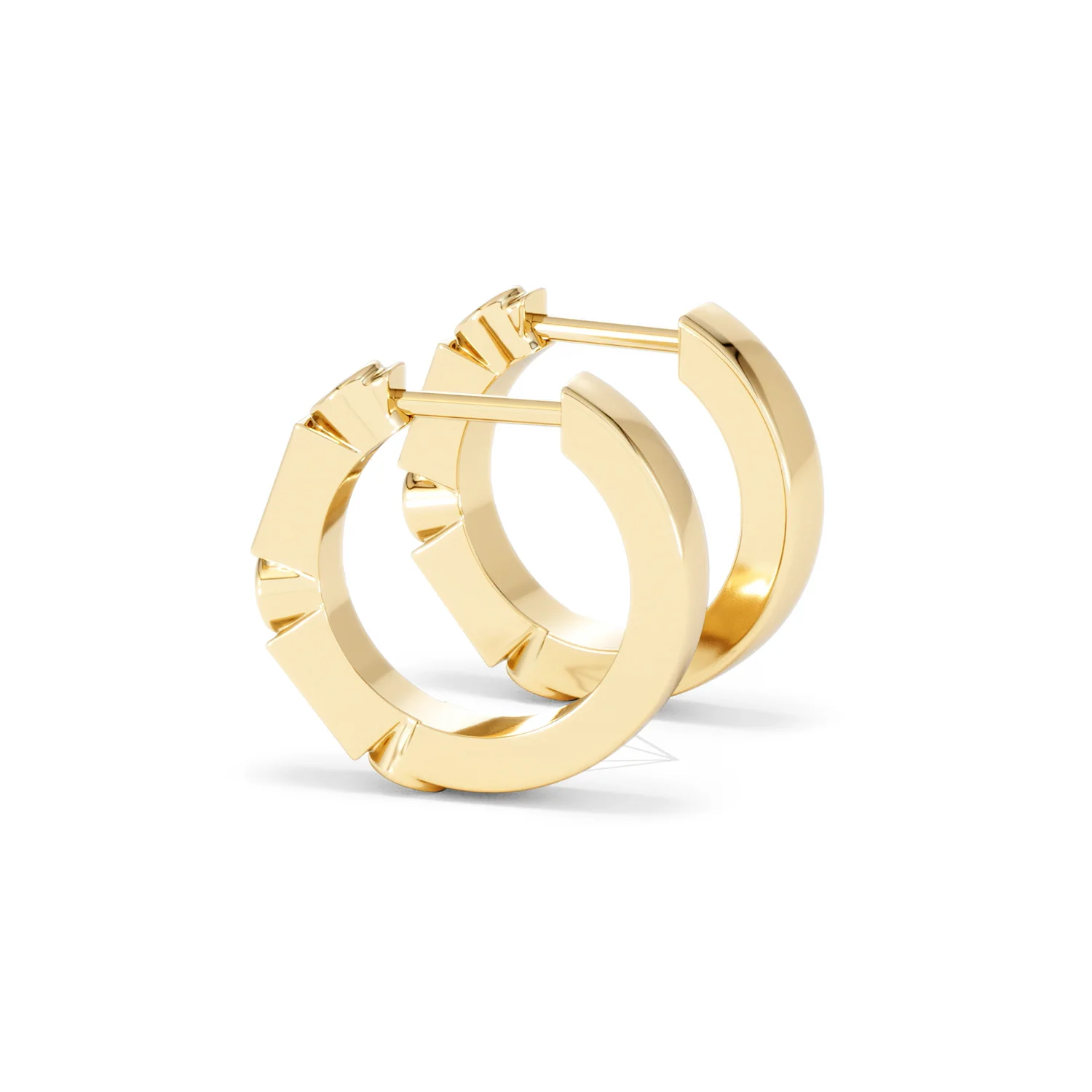 Forme 0.52ct Baguette Cut Lab Ruby Huggie Earrings in 18K Gold Vermeil - Image 62