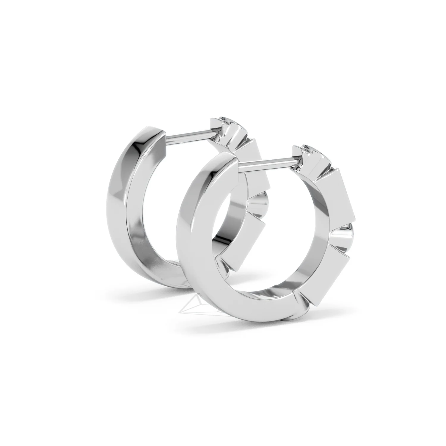Forme 0.52ct Baguette Cut Lab Ruby Huggie Earrings in Sterling Silver - Image 34